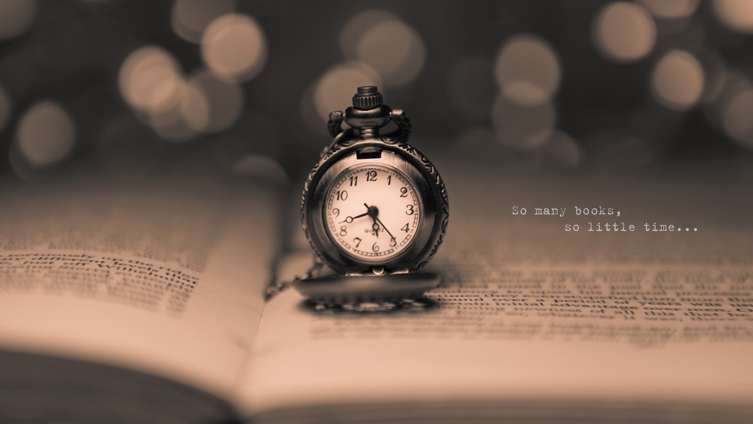 General 2560x1440 sepia books watch pocket watch text quote depth of field bokeh numbers time quartz technology