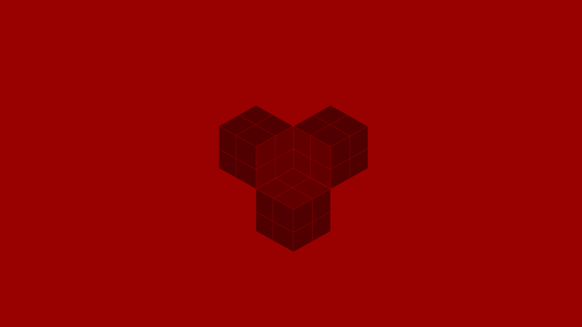 General 1920x1080 digital art cube minimalism simple background red background 3D Blocks abstract 3D Abstract CGI red