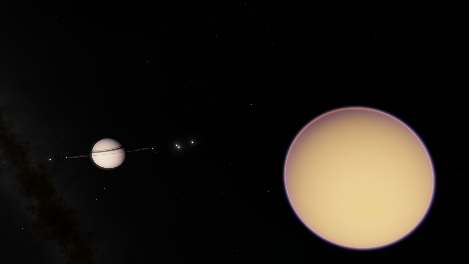 General 1920x1080 space Space Engine planet Saturn titan digital art space art Solar System