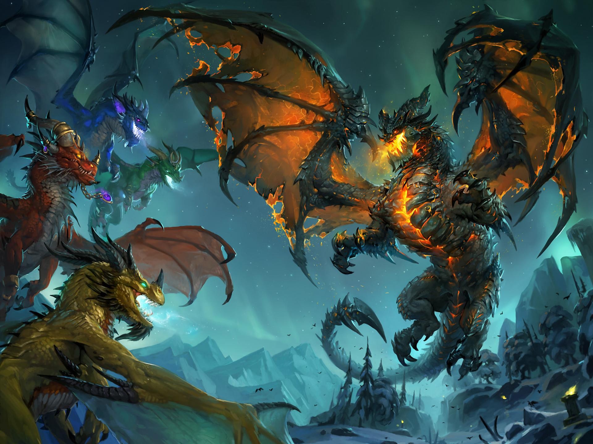 General 1920x1440 fantasy art dragon World of Warcraft: Cataclysm World of Warcraft PC gaming video game art creature digital art