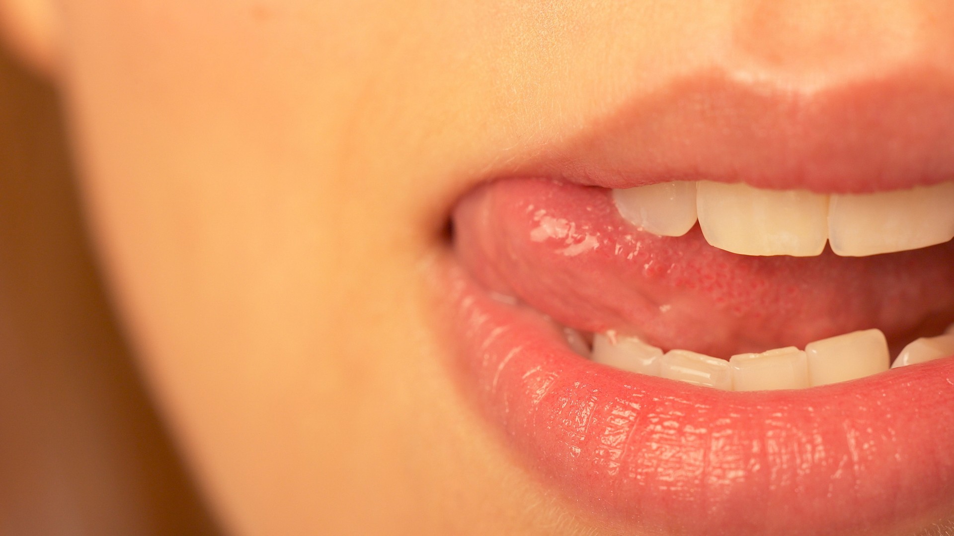 People 1920x1080 open mouth lips women model closeup tongues