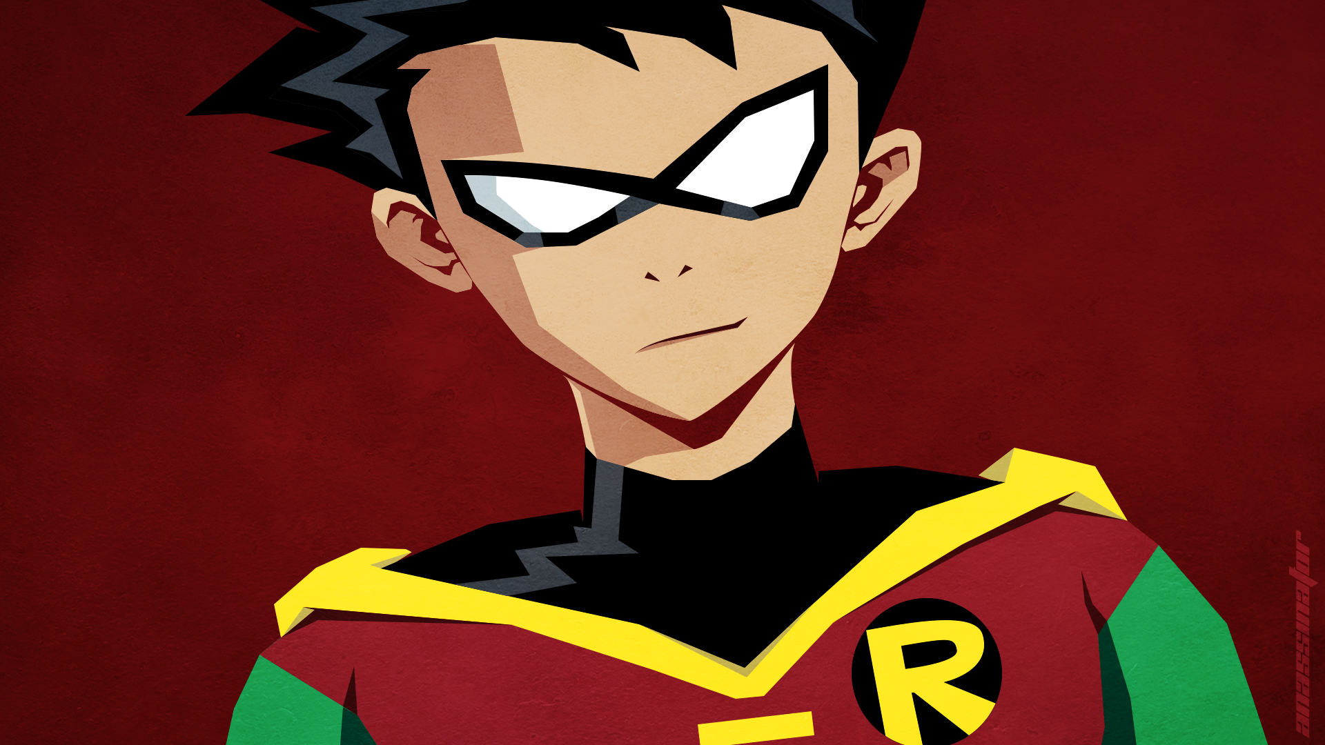 General 1920x1080 Teen Titans Robin (DC comics) red background superhero