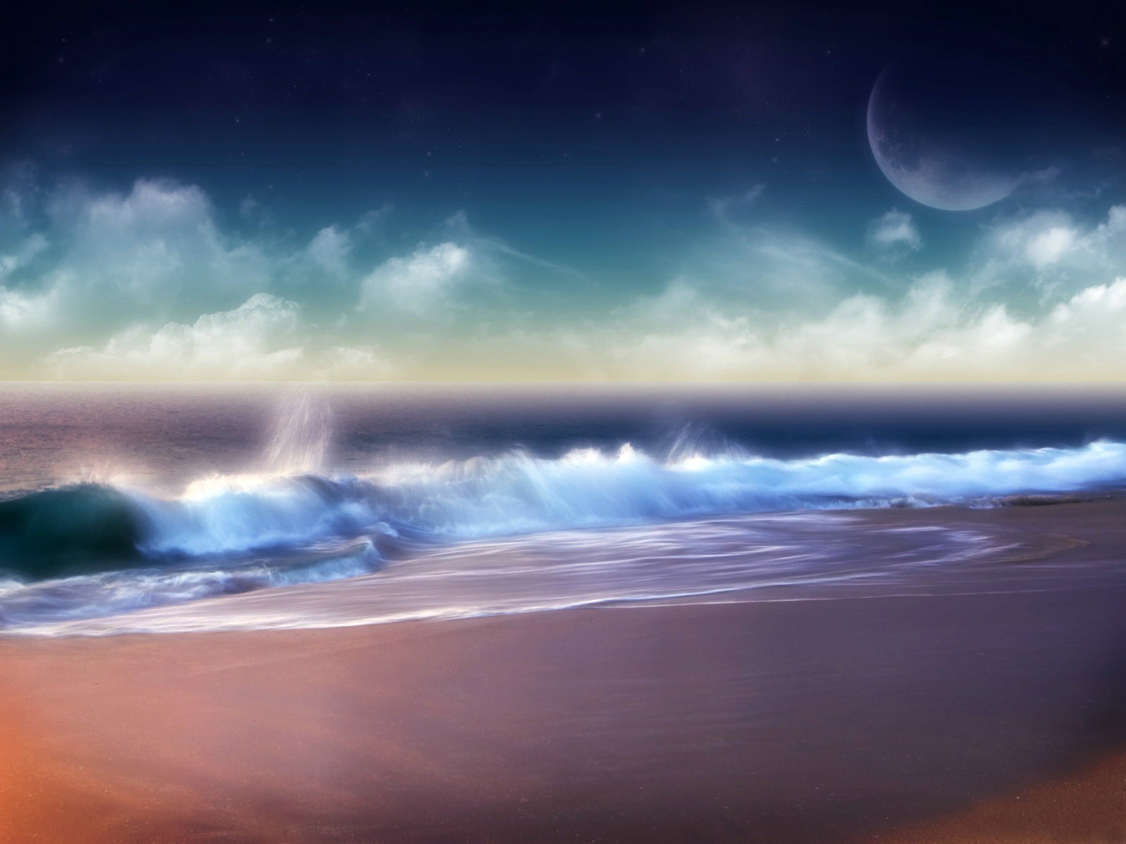 General 1600x1200 fantasy art sea planet beach sky clouds nature outdoors space