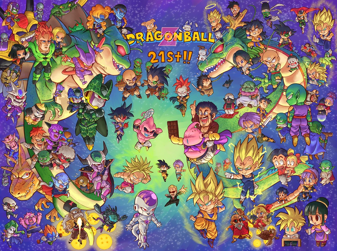 General 1100x820 anime Dragon Ball colorful collage anime boys anime girls