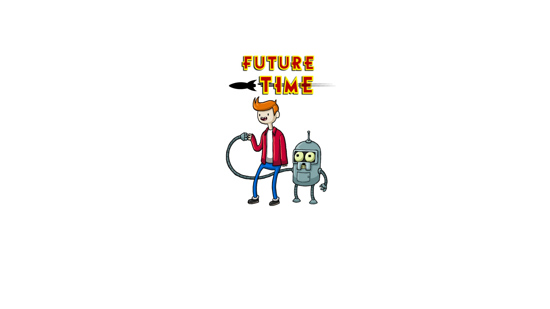 General 1920x1080 Futurama cartoon simple background white background crossover Adventure Time TV series