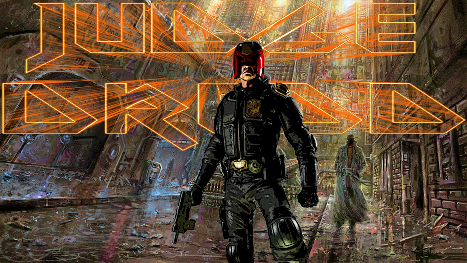 General 1600x900 artwork Judge Dredd weapon futuristic comics