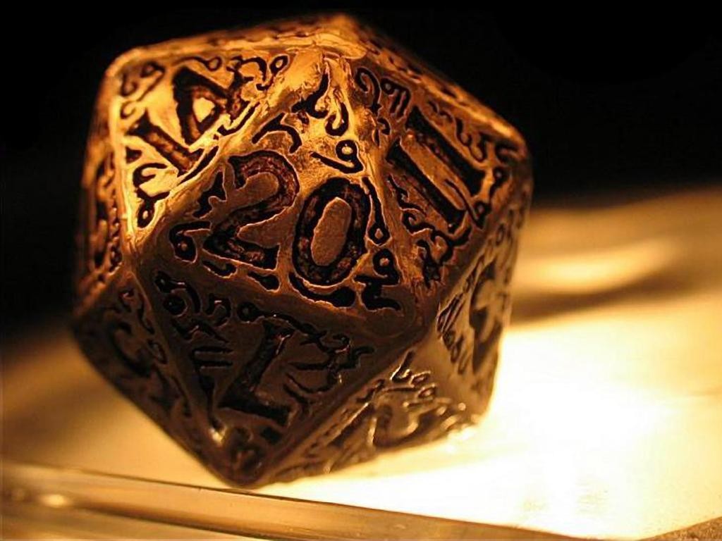 General 1024x768 Dungeons & Dragons d20 dice gold numbers macro