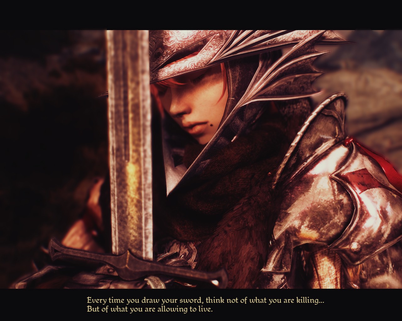 General 1280x1024 The Elder Scrolls V: Skyrim knight video games PC gaming sword RPG fantasy armor closed eyes