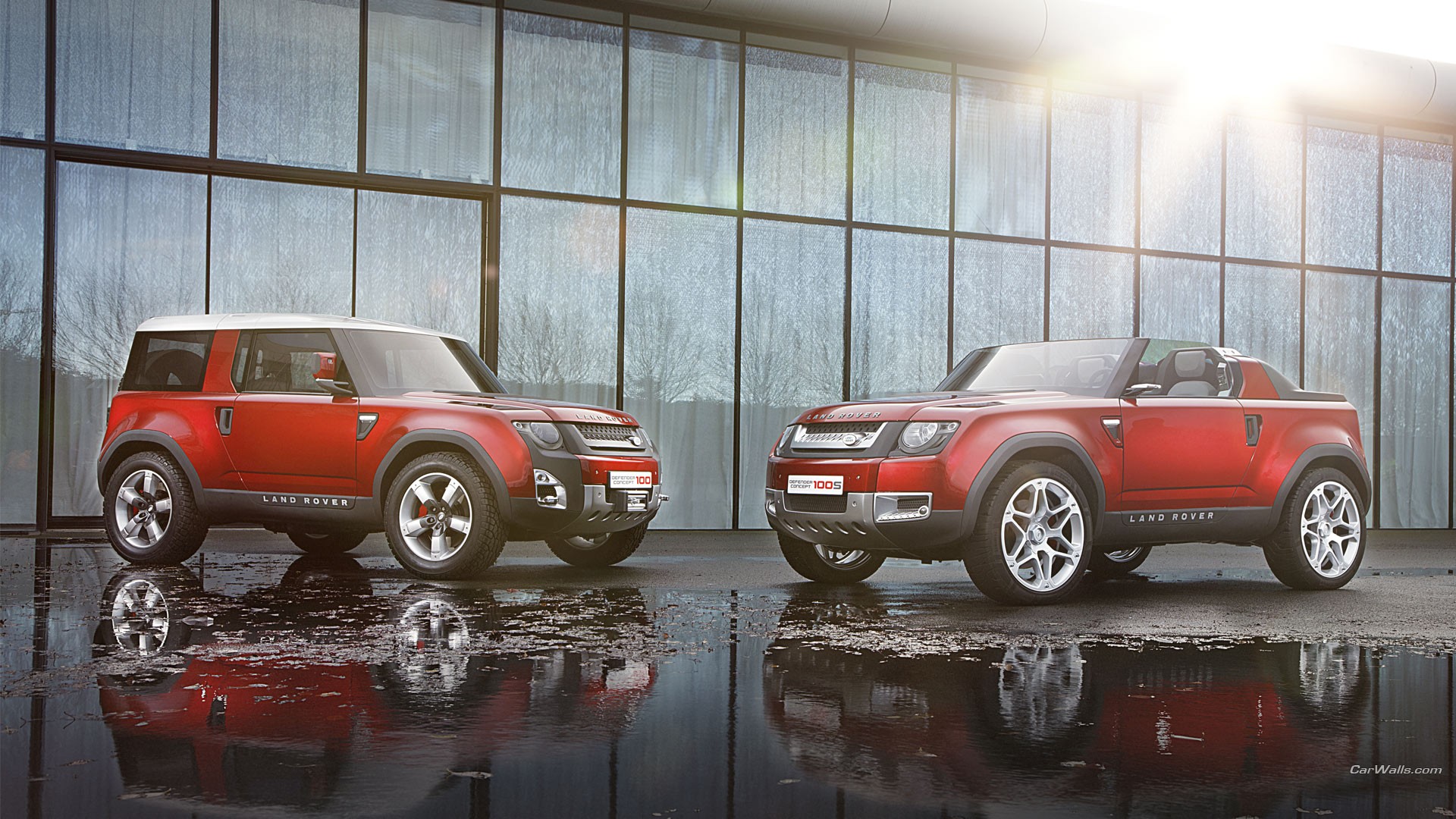 General 1920x1080 Land Rover DC100 concept cars red cars Land Rover car vehicle reflection SUV British cars