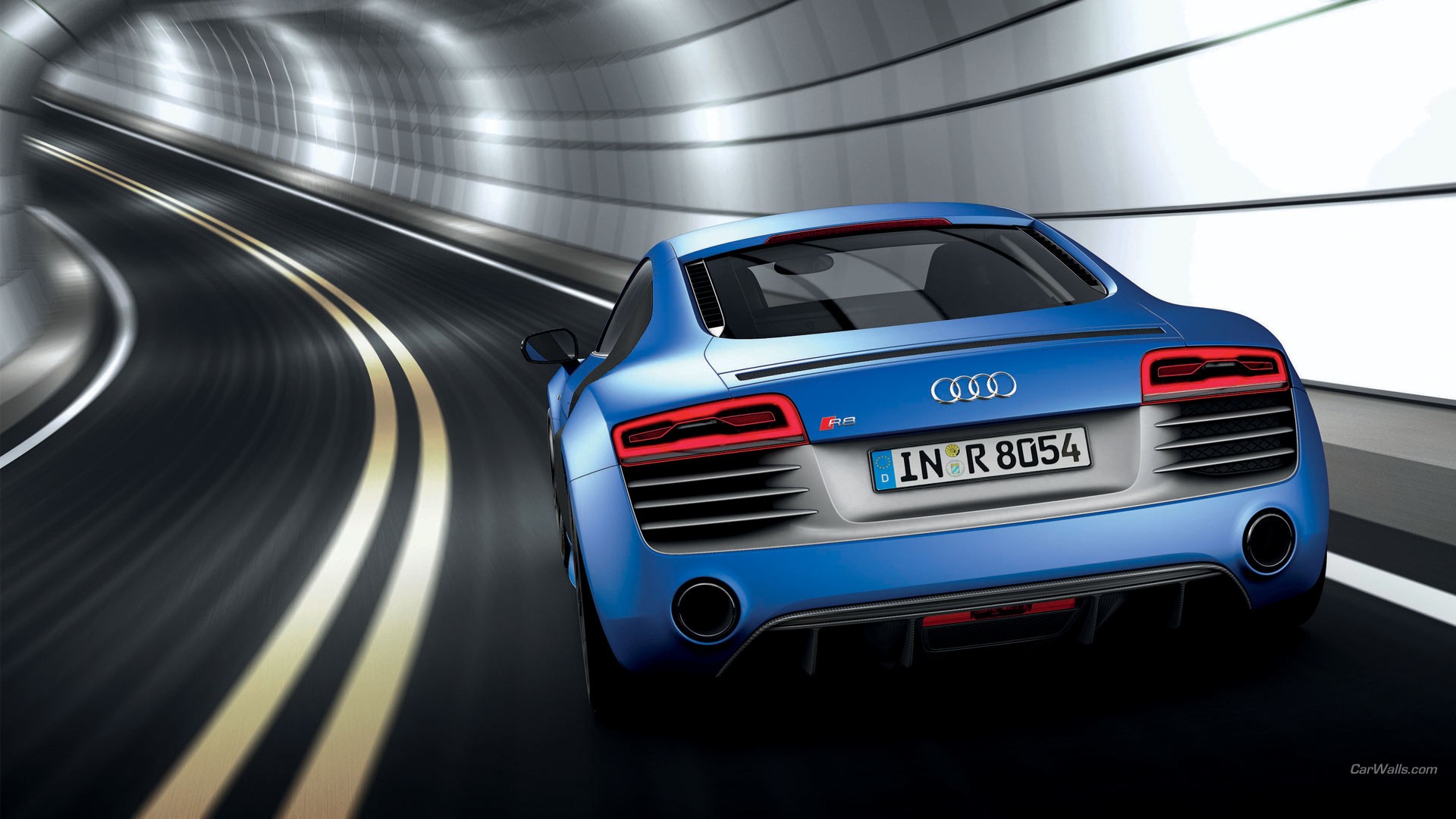 General 1920x1080 Audi R8 car rear view tunnel blue cars numbers vehicle