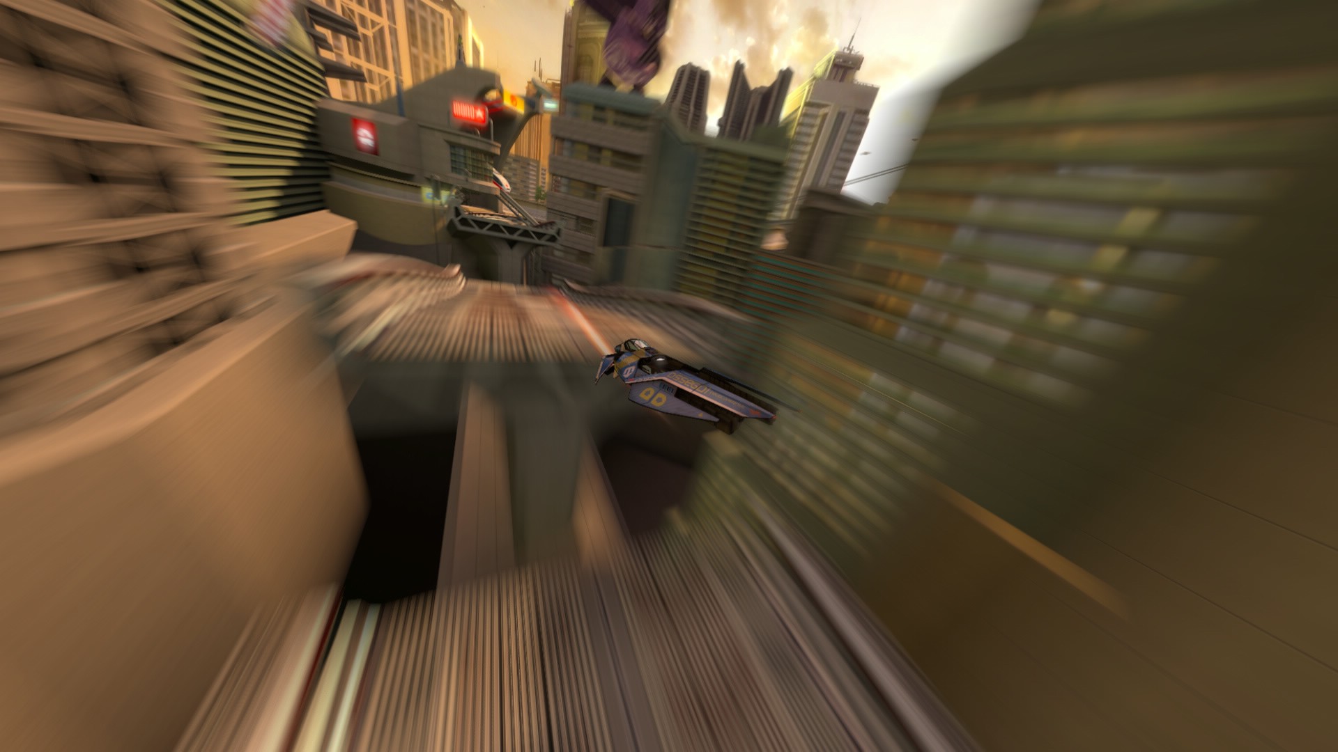 General 1920x1080 video games Wipeout Wipeout HD blurred racing science fiction city futuristic