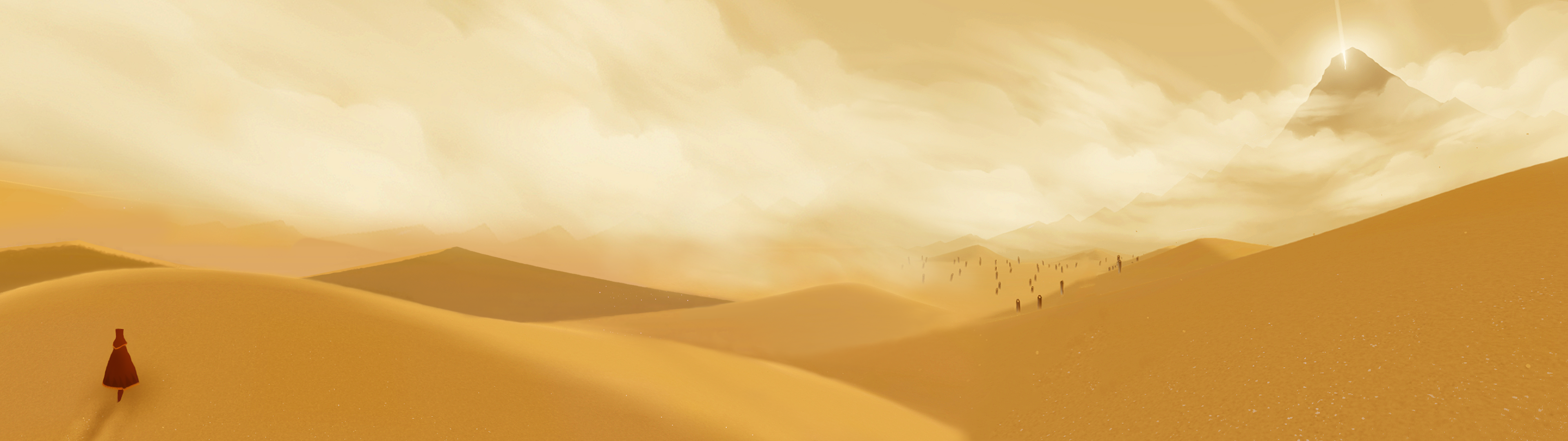 General 3840x1080 multiple display Journey (game) video games dual monitors sand dunes Thatgamecompany