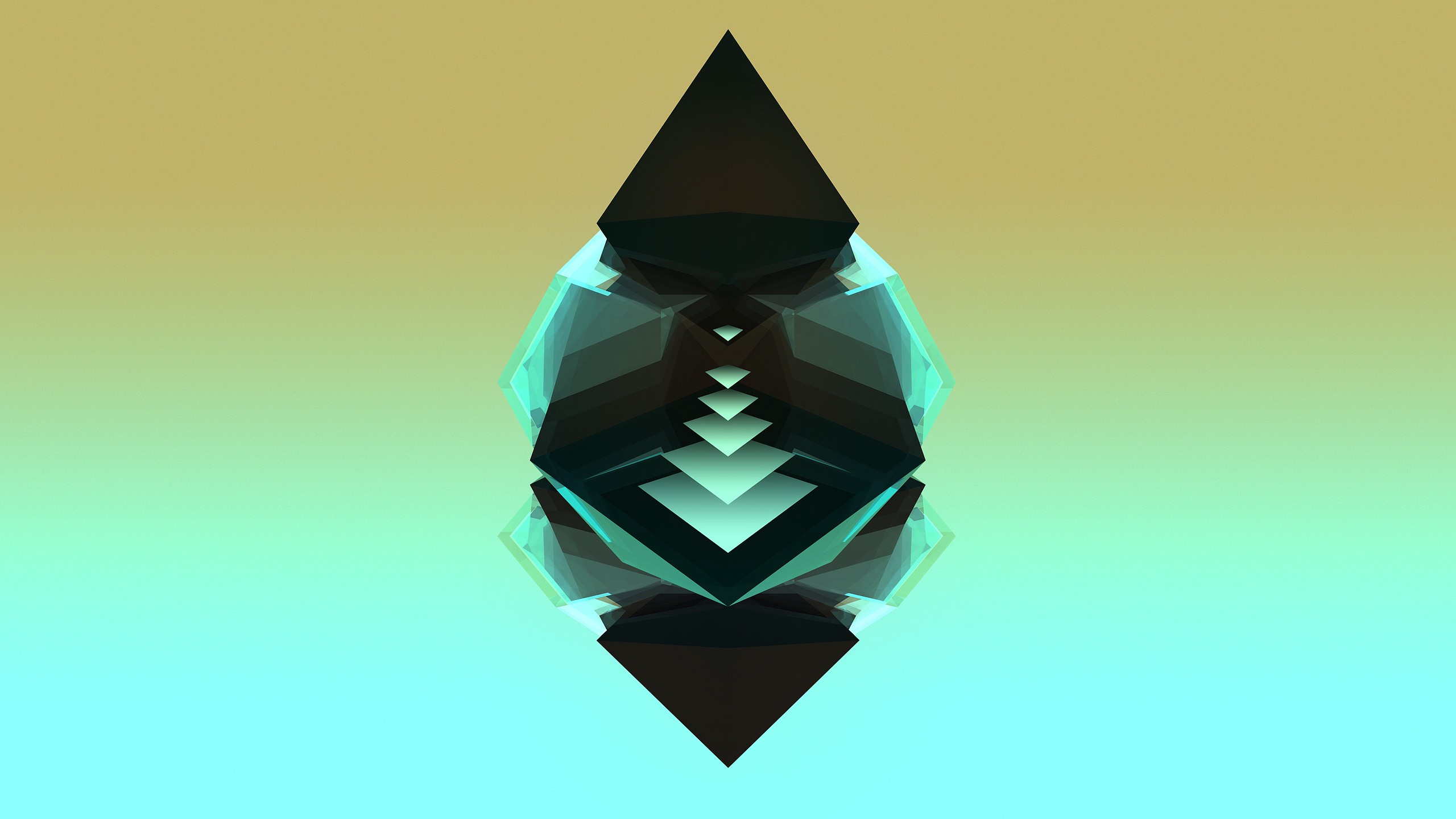 General 2560x1440 abstract Justin Maller facets gradient digital art simple background 3D Abstract CGI