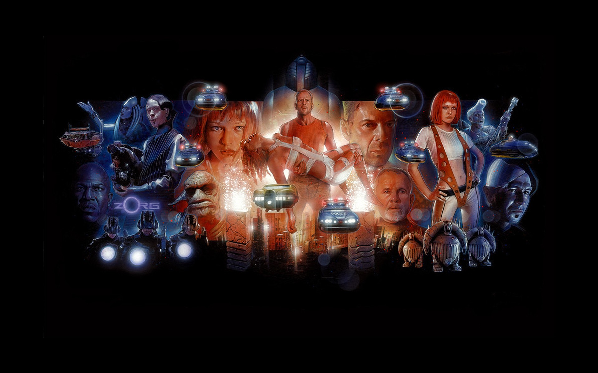 General 1920x1200 The Fifth Element movies Bruce Willis Gary Oldman science fiction fan art Milla Jovovich  Luc Besson