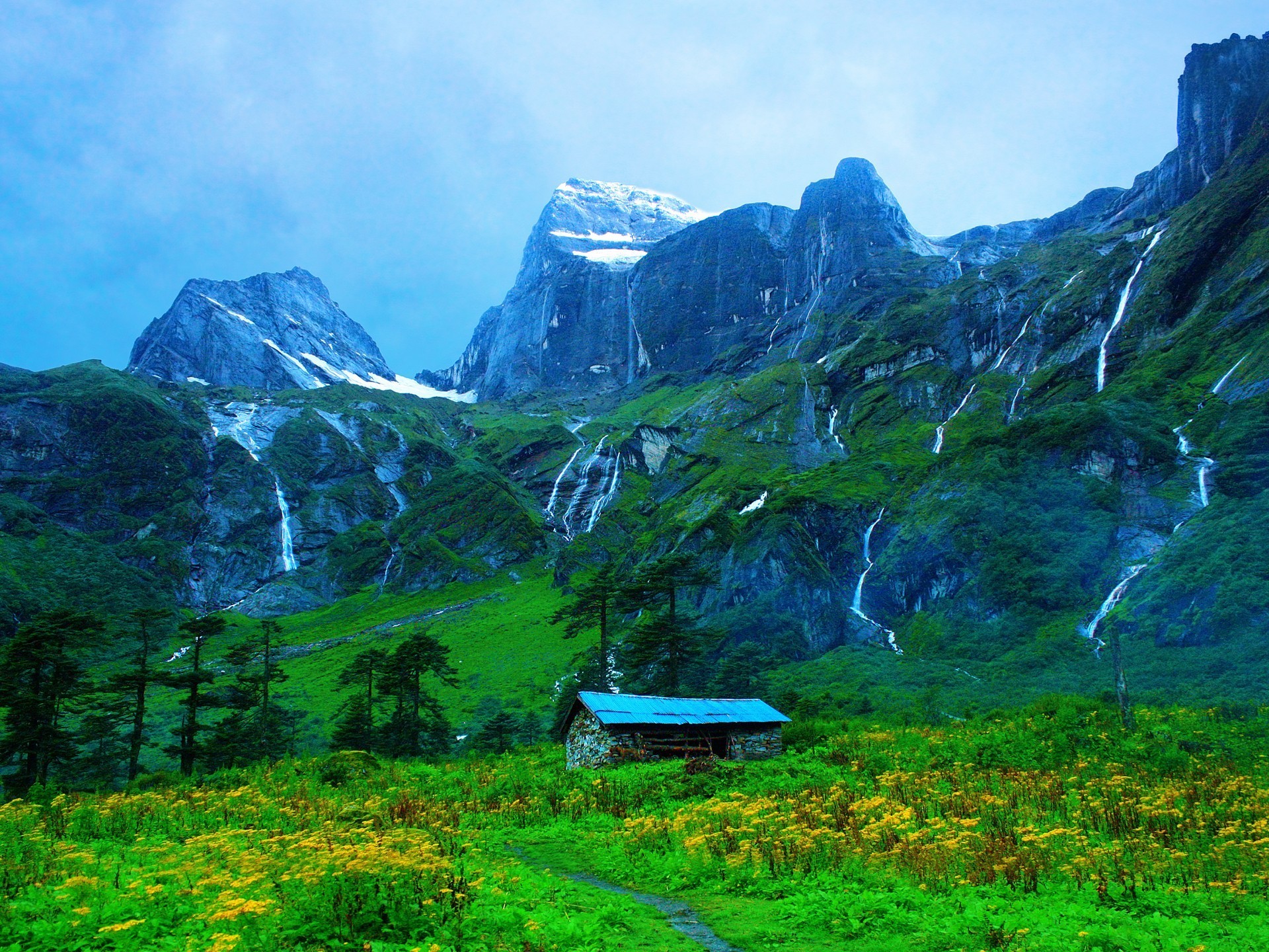 General 1920x1440 landscape nature Nepal cabin Himalayas mountains