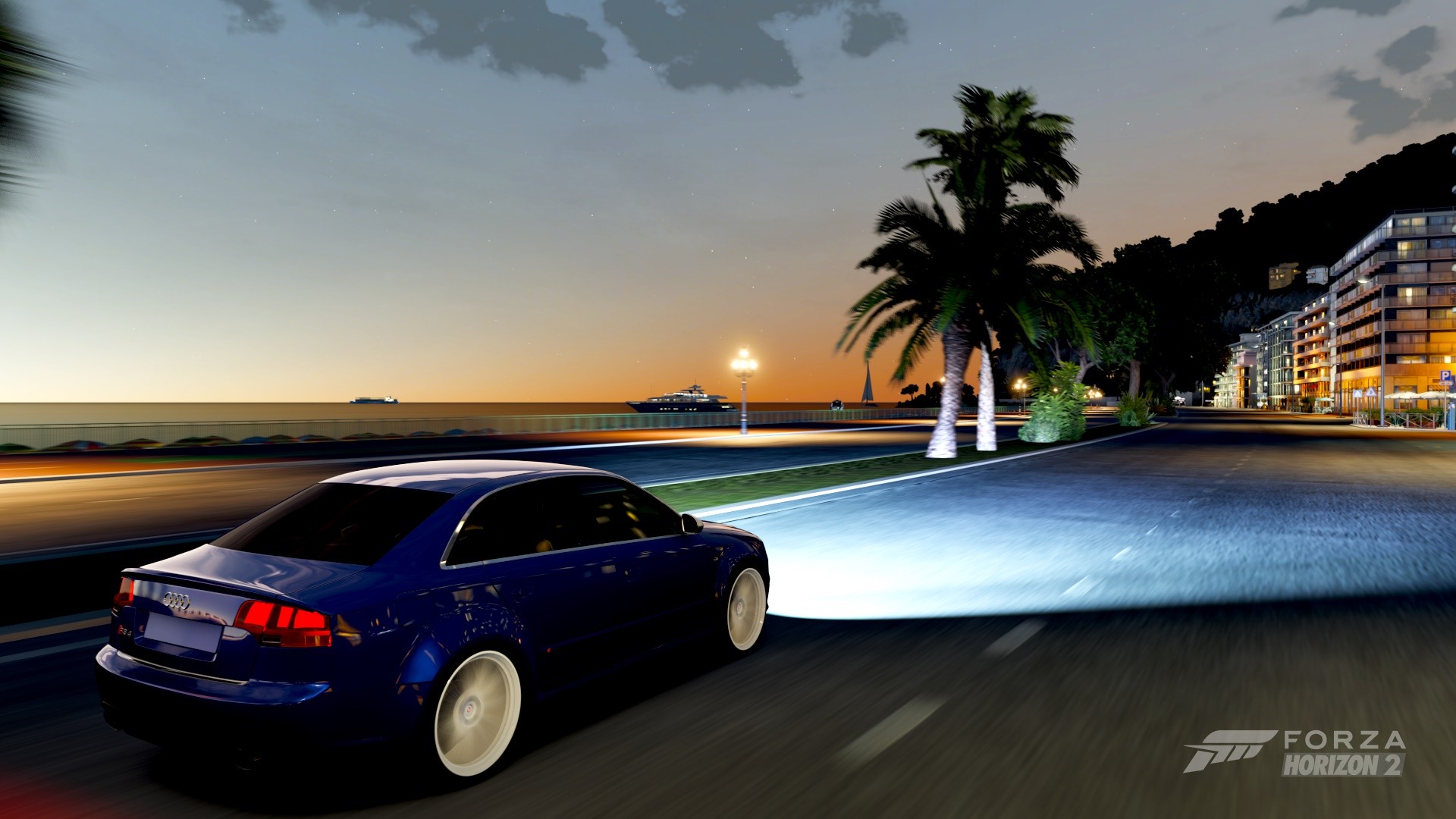 General 1920x1080 Forza Horizon 2 Audi car Turn 10 Studios video games blue cars racing vehicle