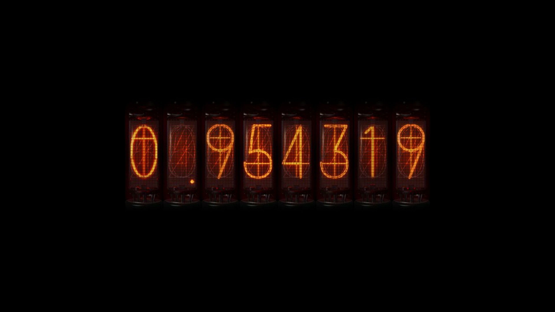 Anime 1920x1080 Steins;Gate anime time travel numbers simple background black background Divergence Meter Nixie Tubes