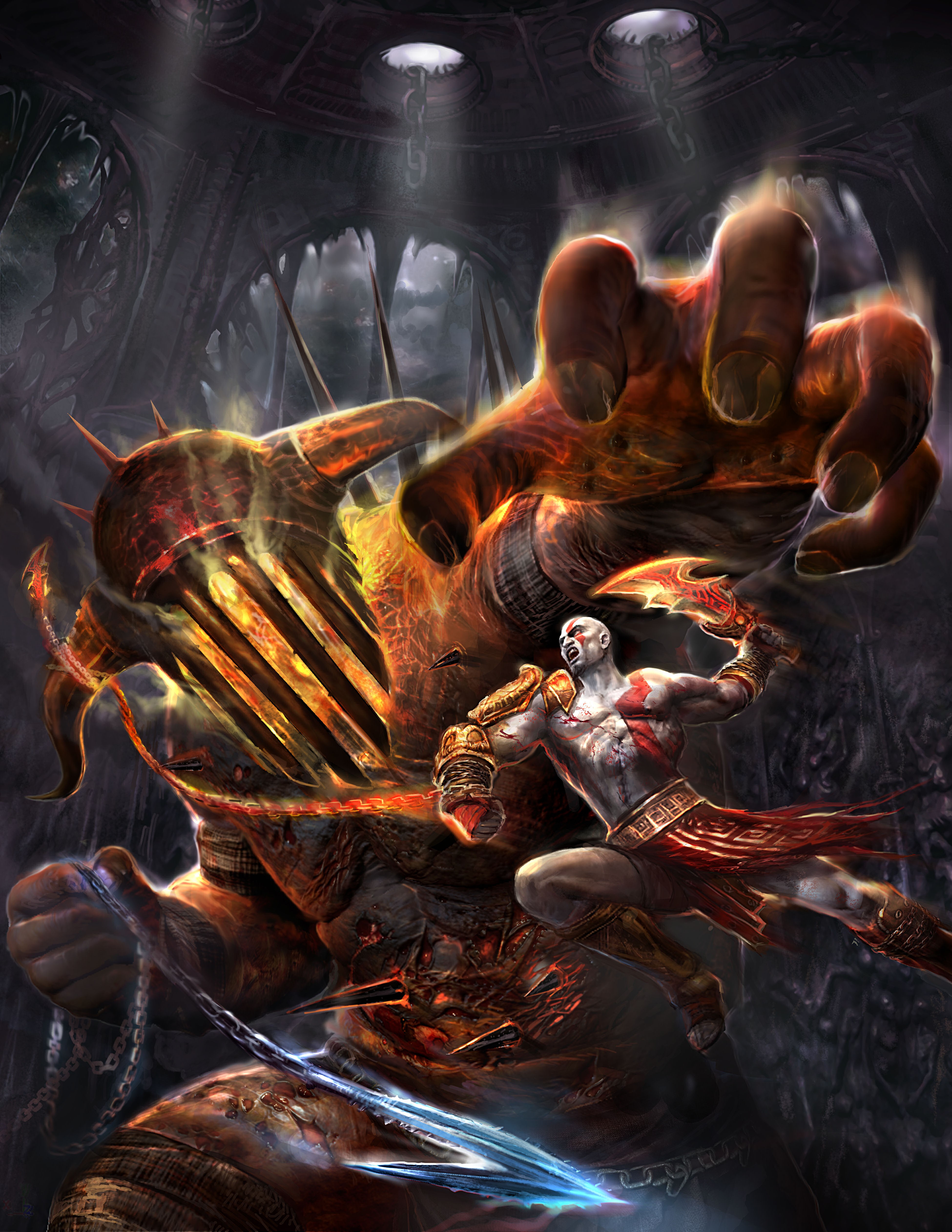 General 3900x5047 video games God of War artwork God of War III video game art Kratos
