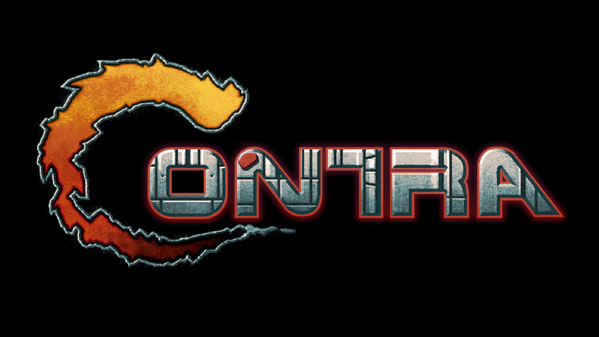 General 1920x1080 video games contra retro games simple background black background logo