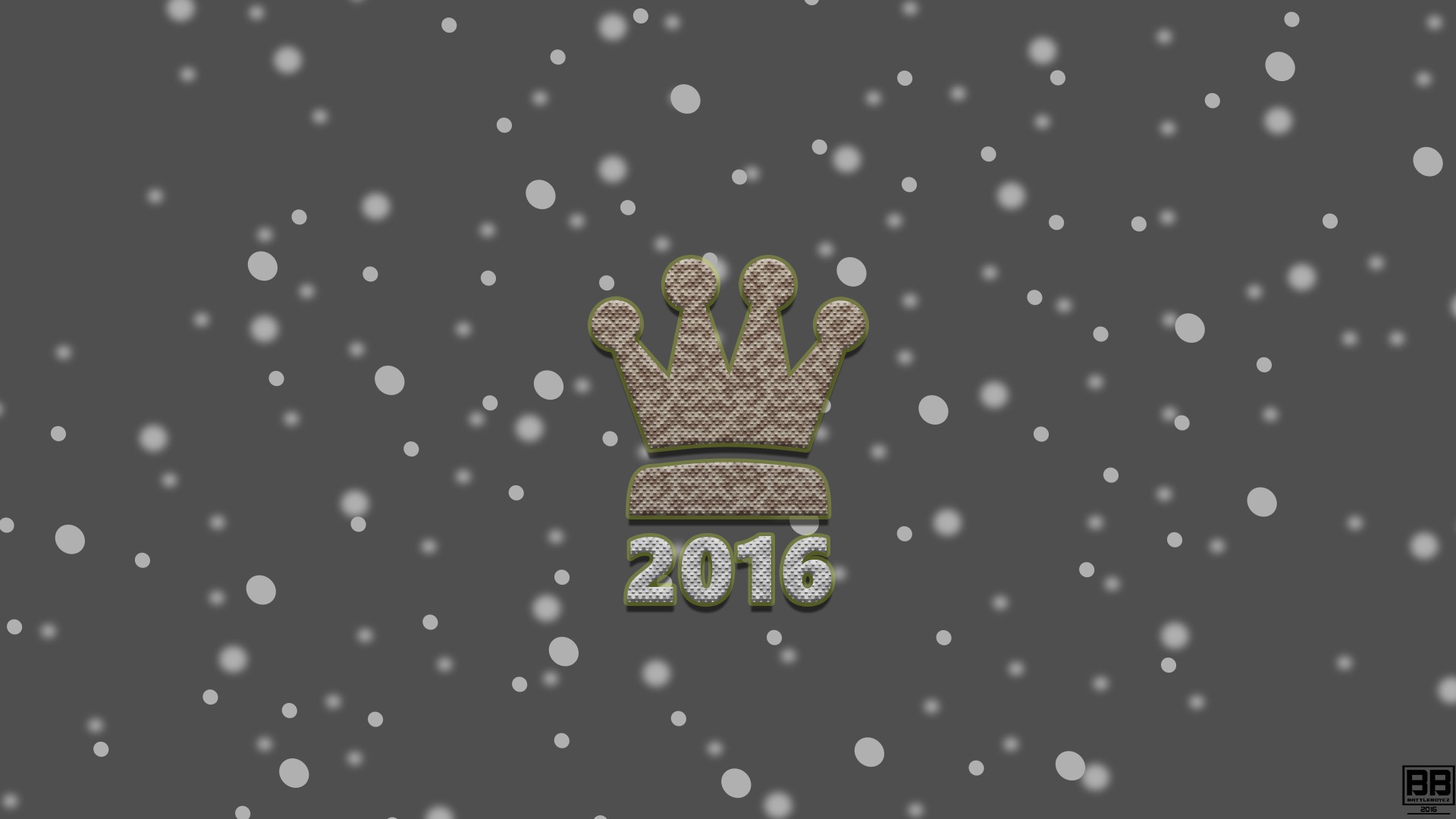 General 1920x1080 king graphic design typography New Year crown gray background 2016 (year) numbers digital art watermarked snowflakes minimalism snow