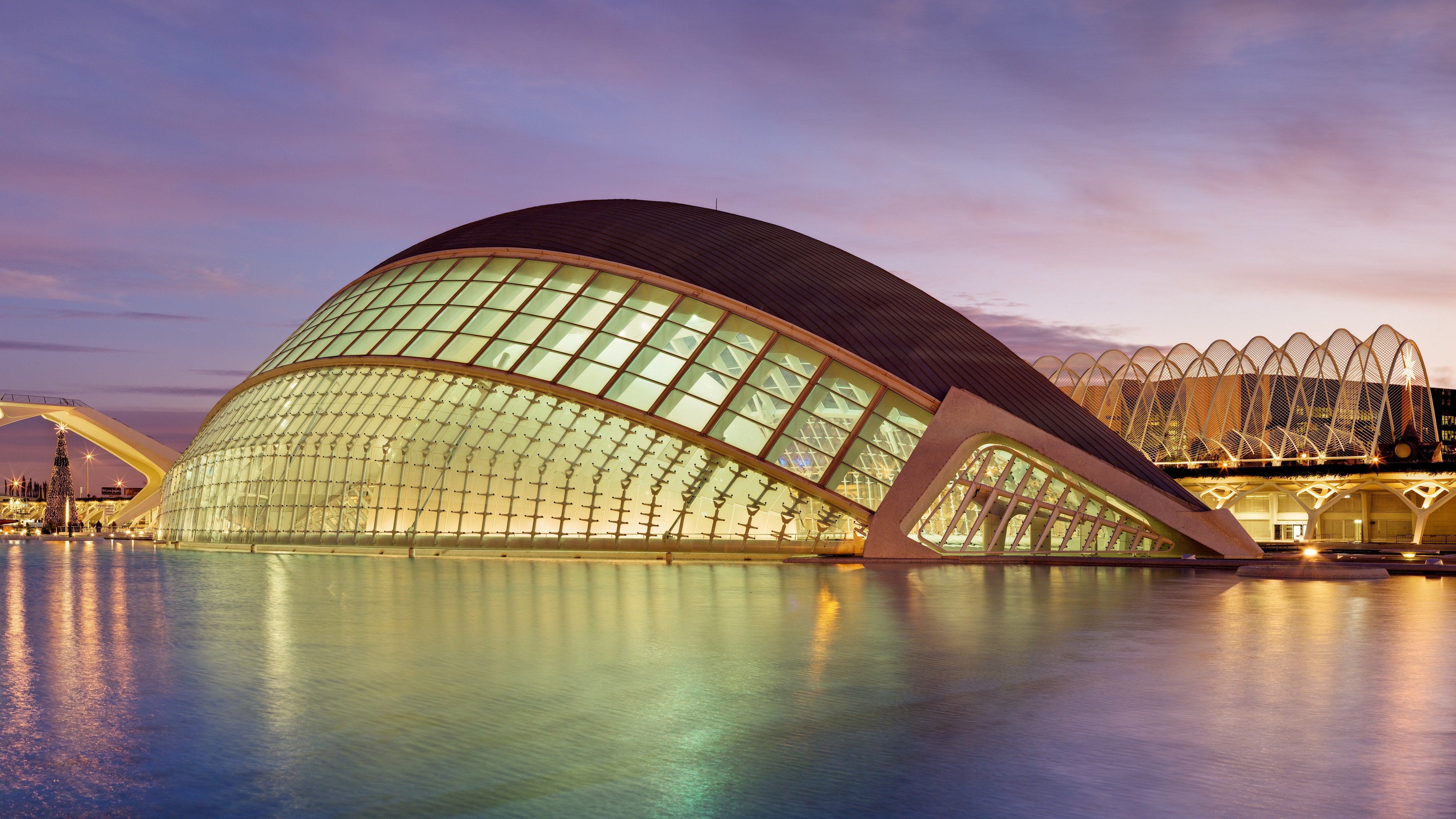 General 5120x2880 photography water building architecture Spain museum Valencia (Spain)