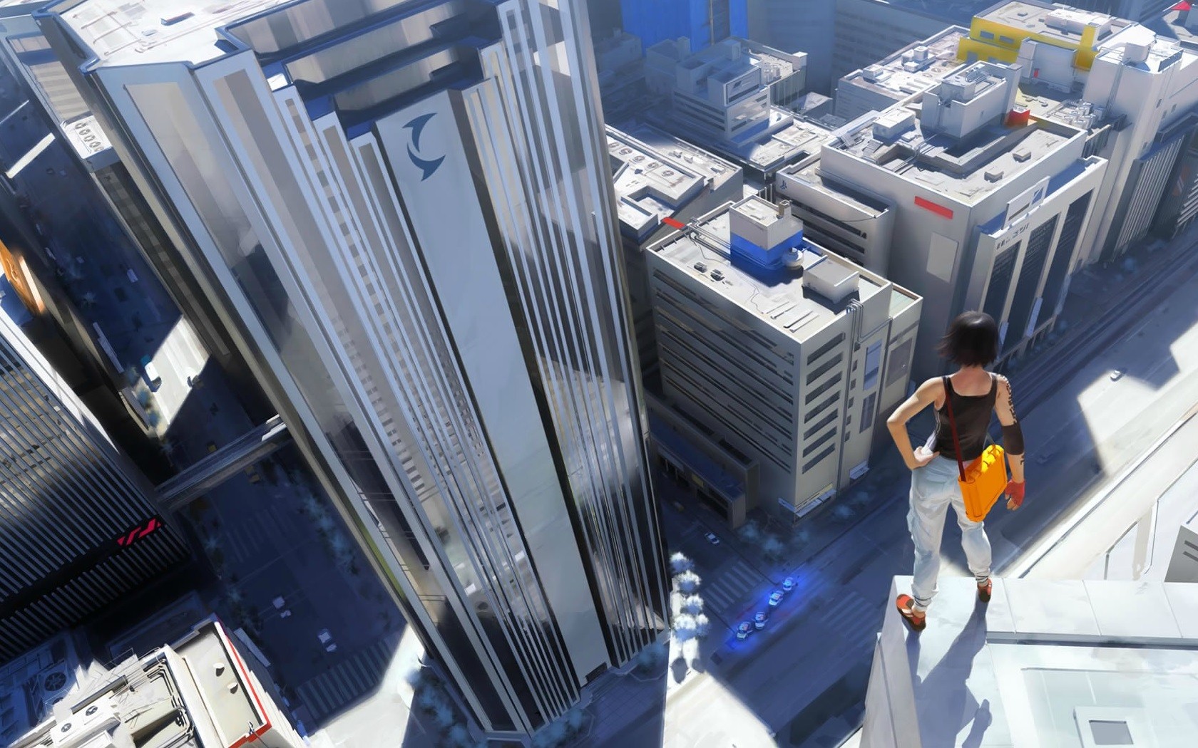 General 1680x1050 Mirror's Edge women parkour city street Faith Connors white building standing video game art video game girls rooftops EA DICE