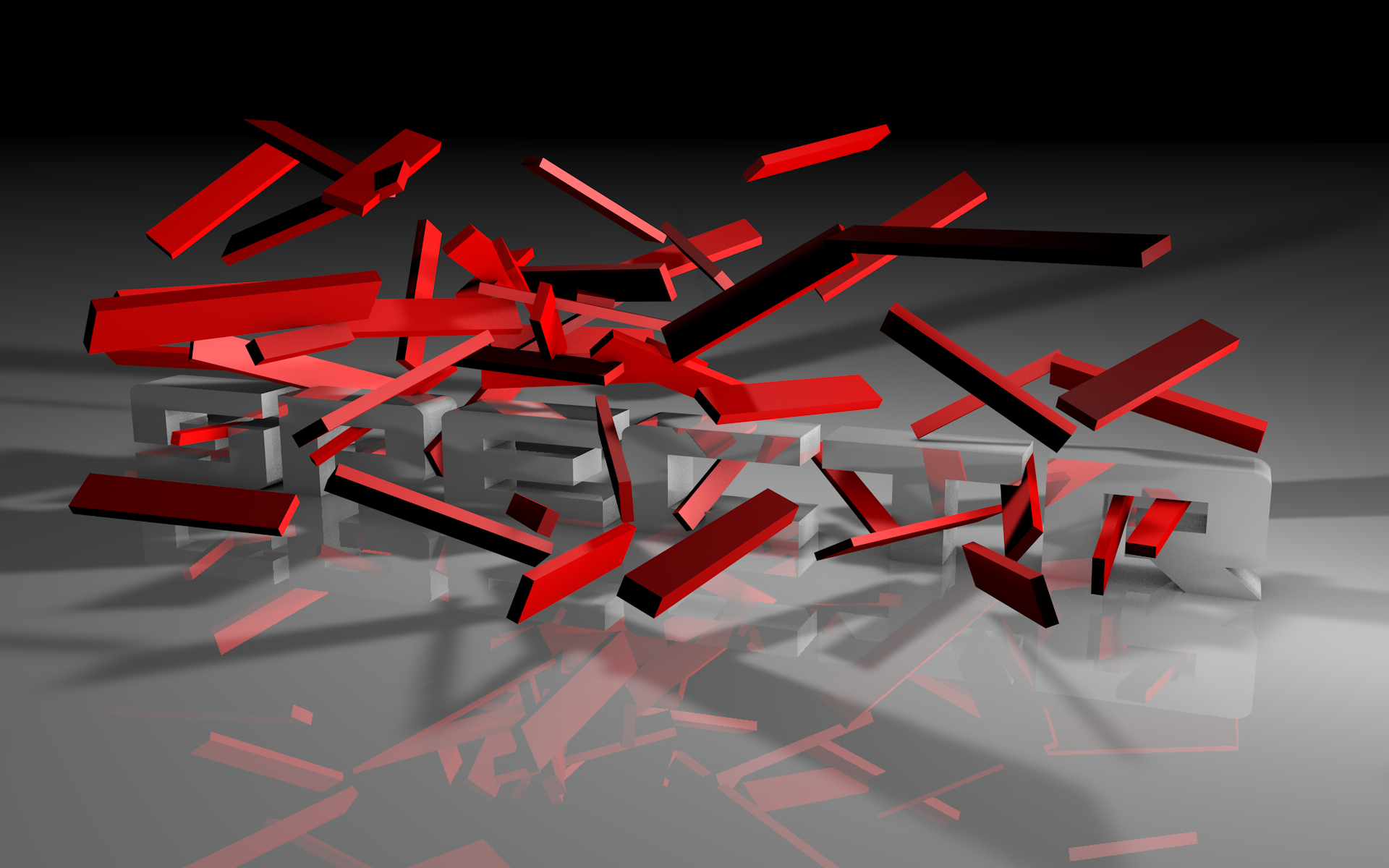 General 1920x1200 CGI red digital art 3D Blocks reflection gray background gradient