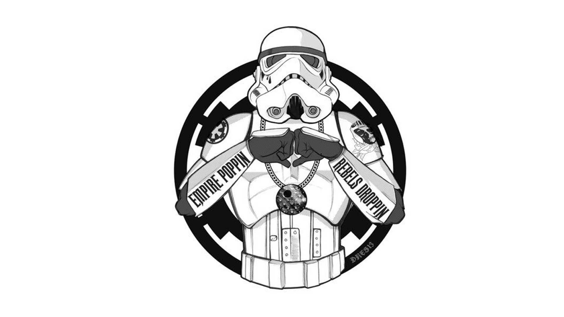 General 1920x1080 Star Wars stormtrooper Star Wars Humor monochrome upscaled Imperial Stormtrooper white background simple background