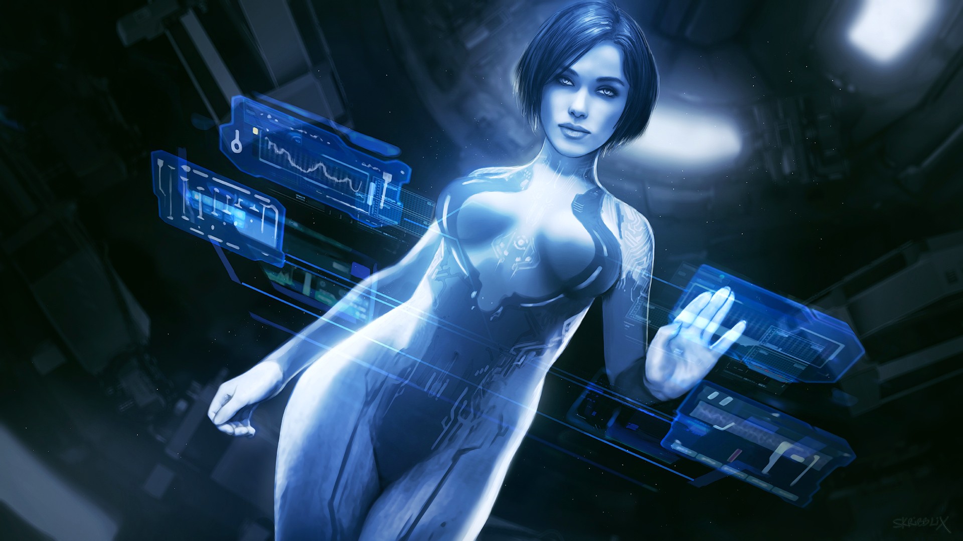 General 1920x1080 Halo (game) video games PC gaming science fiction Cortana (Halo) boobs video game characters