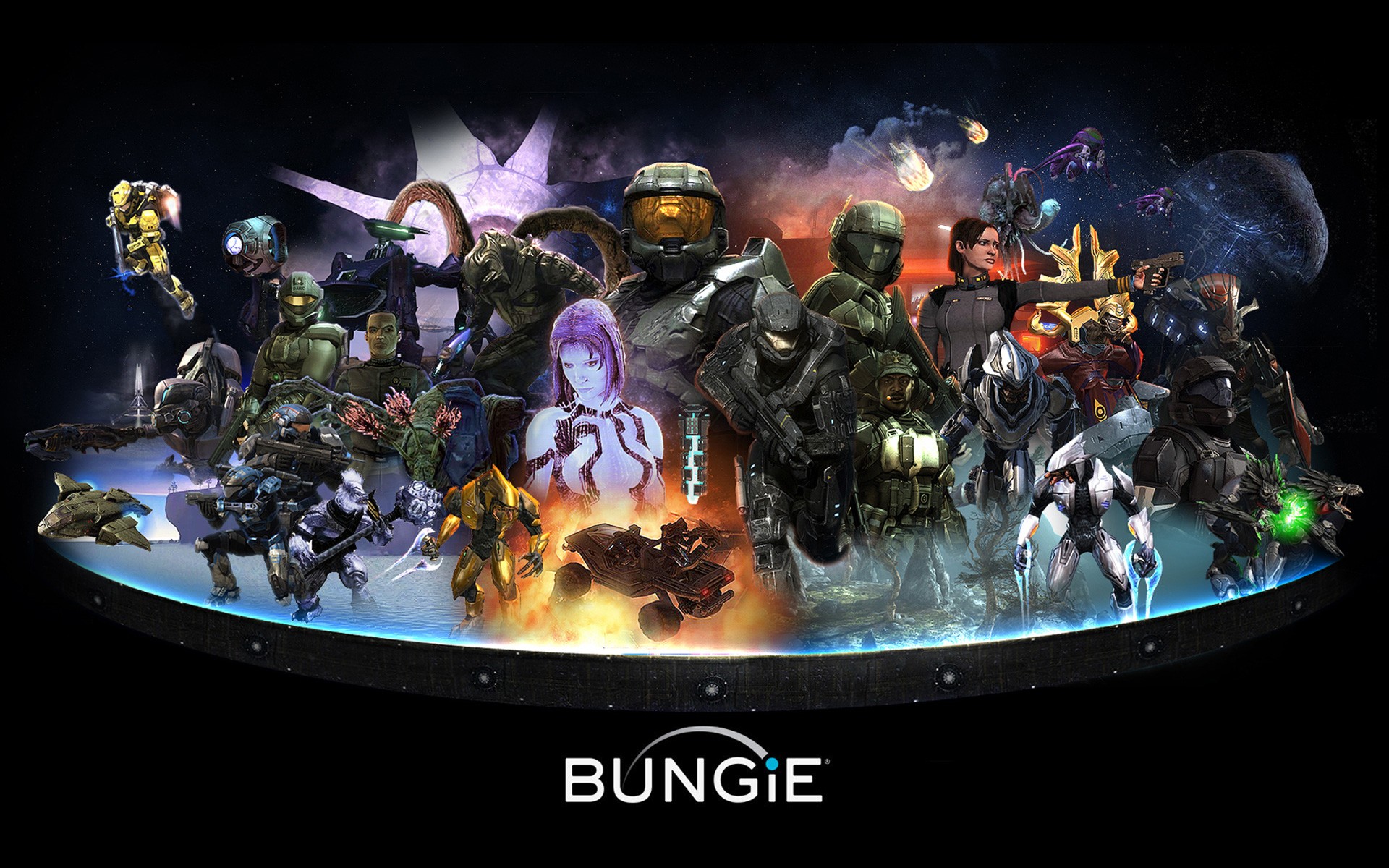 General 1920x1200 Halo (game) Halo 2 Bungie artwork video games science fiction PC gaming video game art Master Chief (Halo) Cortana (Halo) video game characters