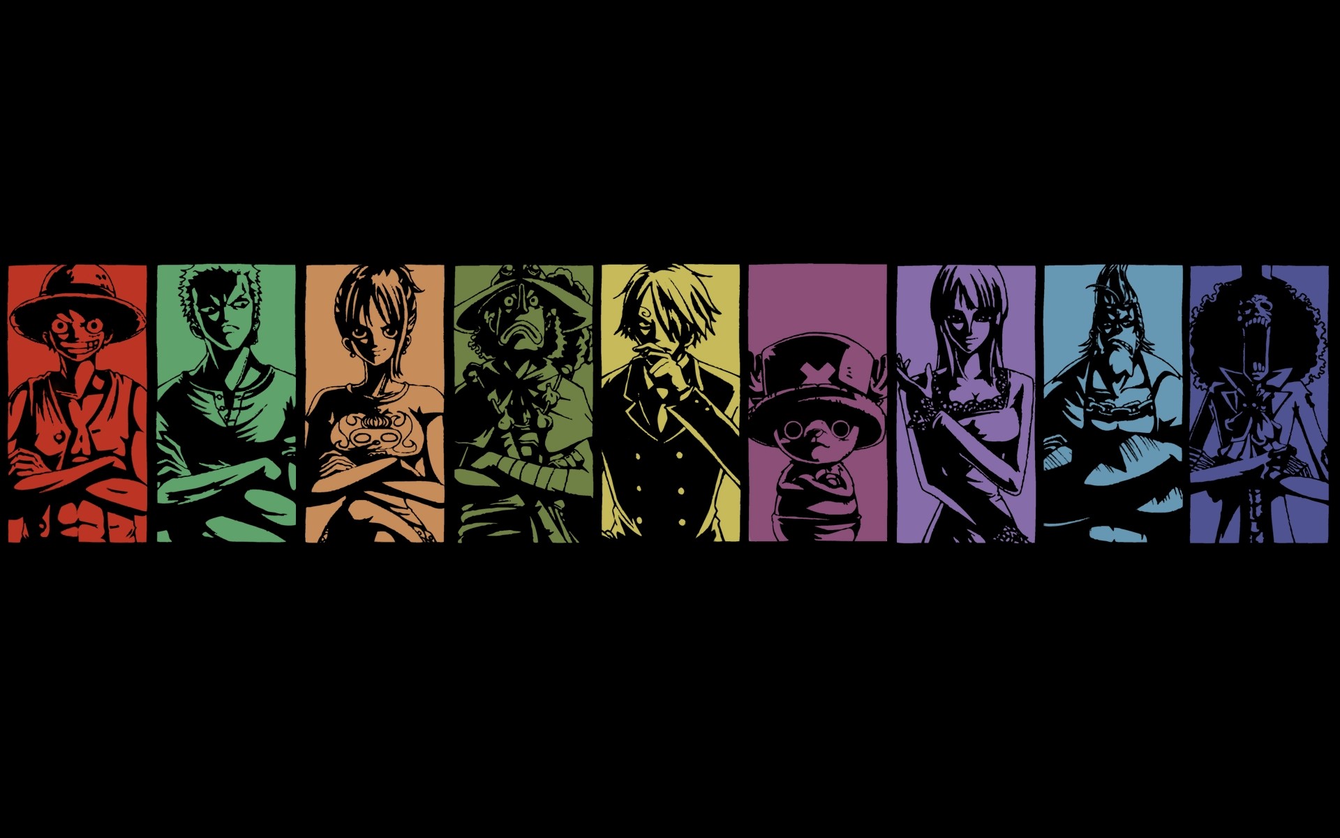 Anime 1920x1200 One Piece panels collage anime anime boys anime girls simple background black background colorful