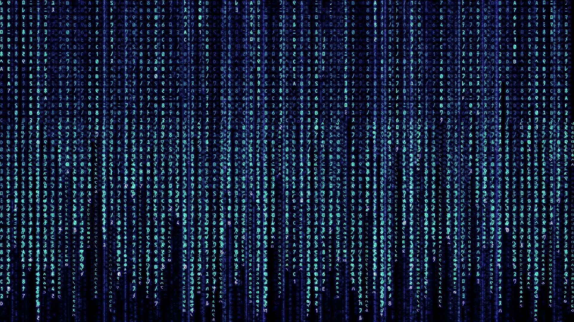 General 1920x1080 blue kanji The Matrix movies code science fiction