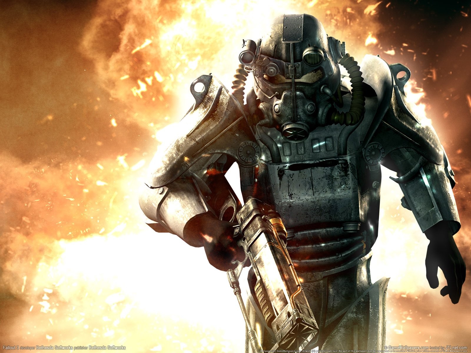 General 1600x1200 Fallout video games power armor apocalyptic fire science fiction PC gaming video game art