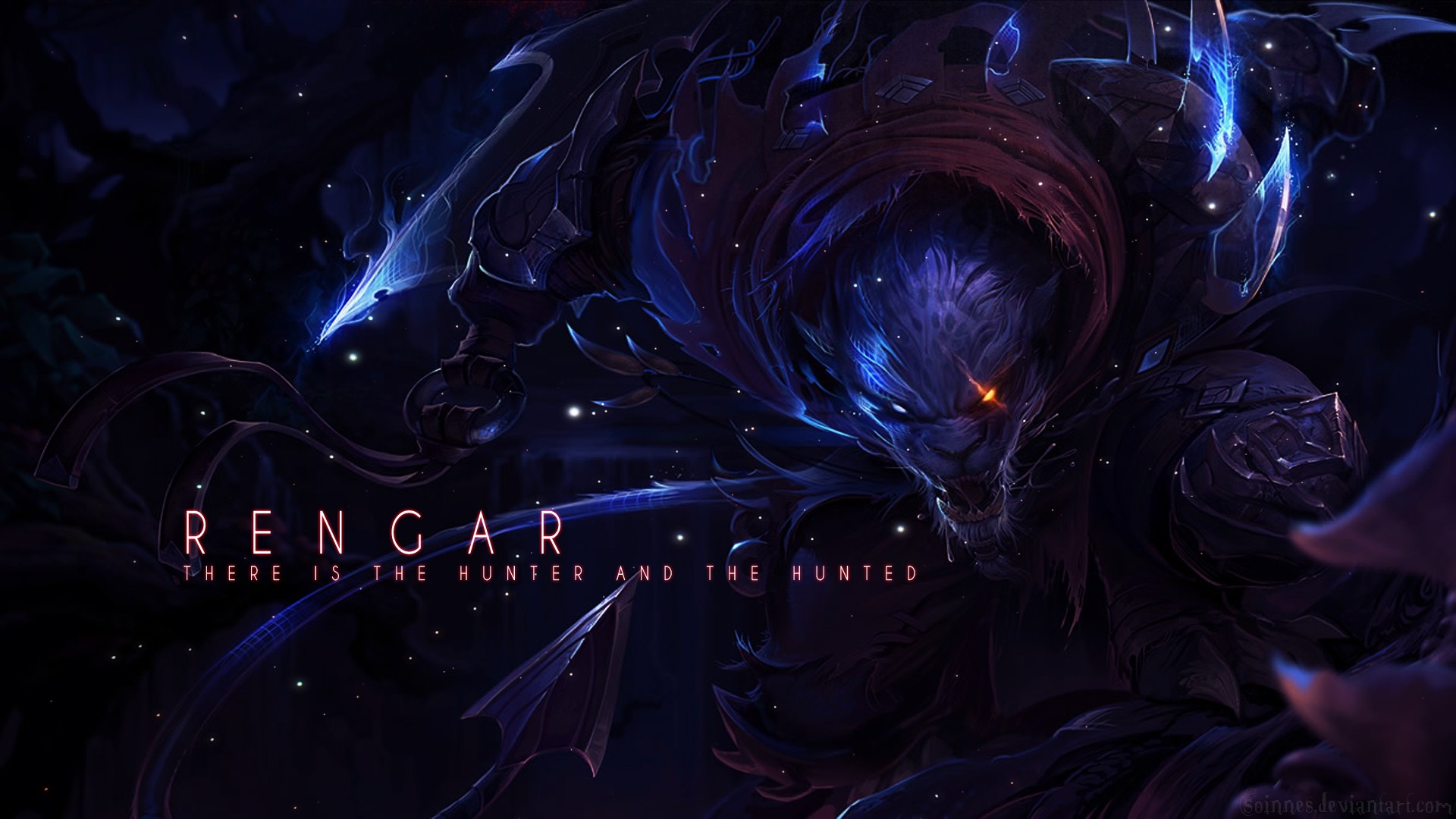 General 1920x1080 League of Legends video games Rengar (League Of Legends) PC gaming glowing eyes creature video game art