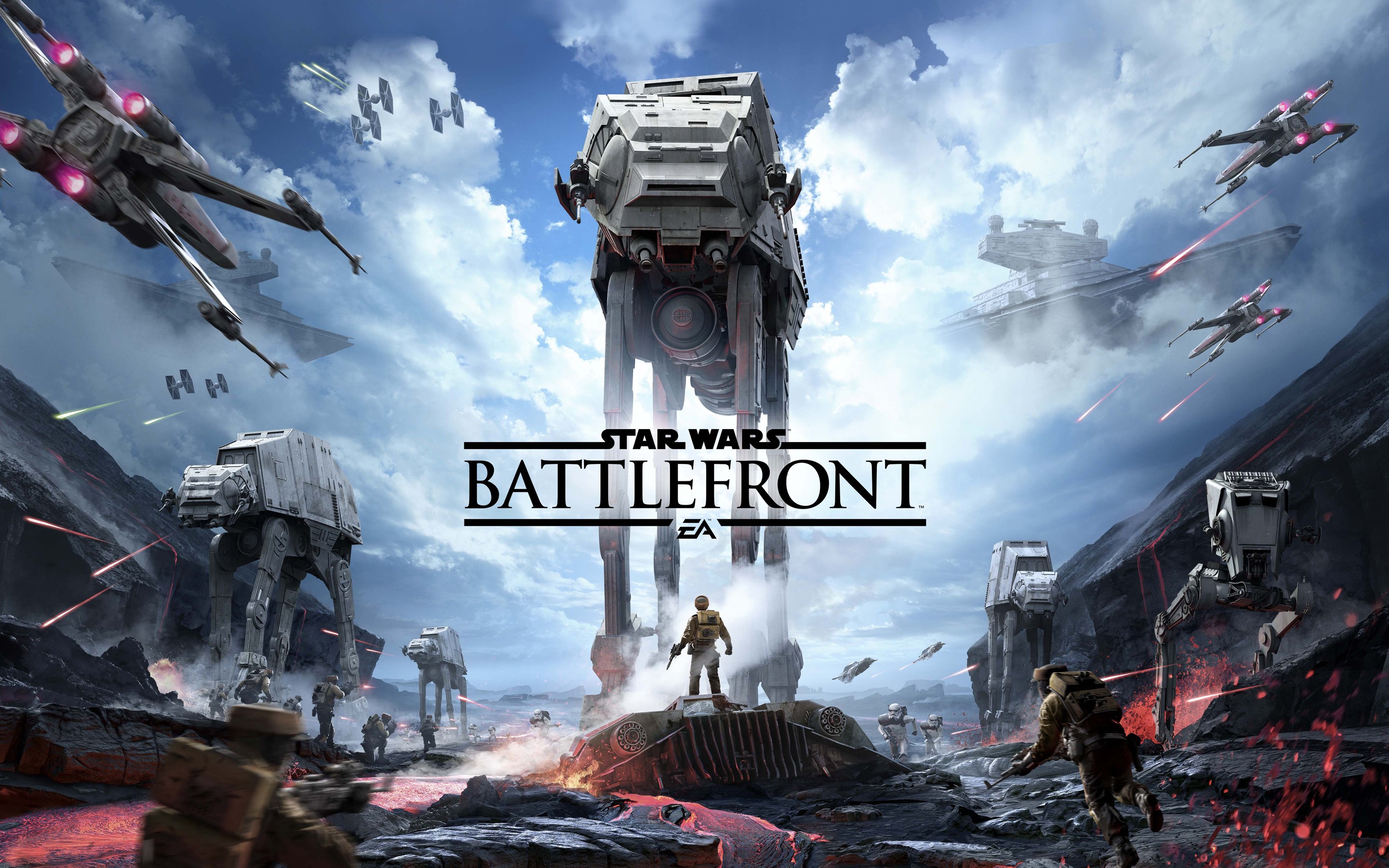 General 2880x1800 video games PC gaming Imperial Forces AT-AT X-wing battle Star Wars: Battlefront