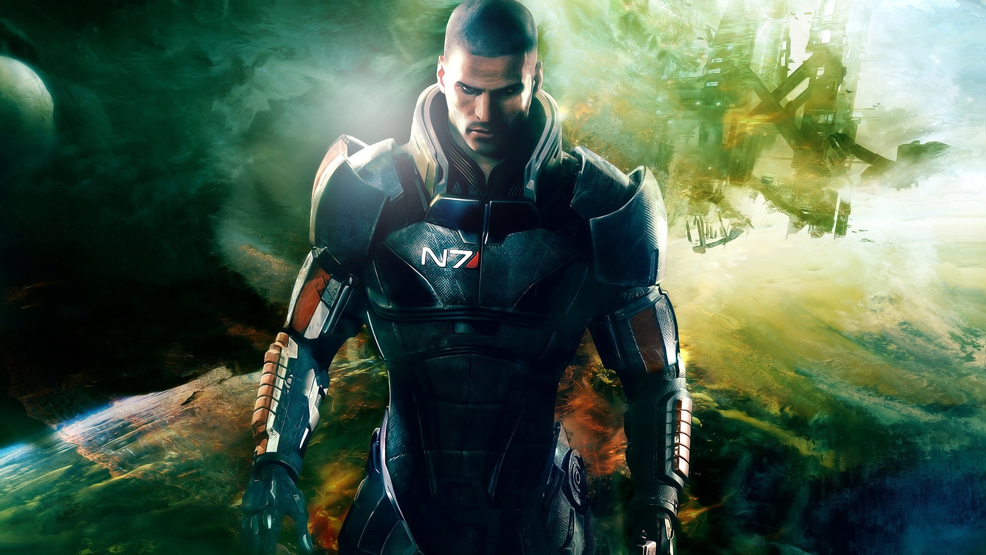 General 1920x1080 video games PC gaming Mass Effect Commander Shepard video game art science fiction EA Games Science Fiction Men men video game men