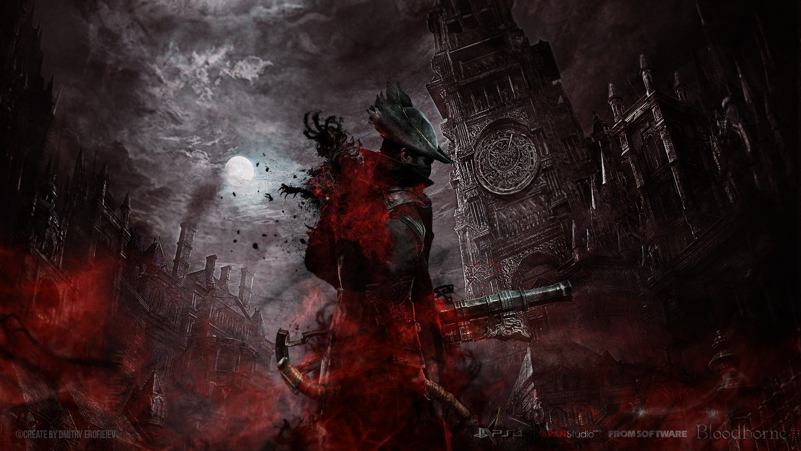 General 2560x1440 video games Bloodborne blood video game art From Software
