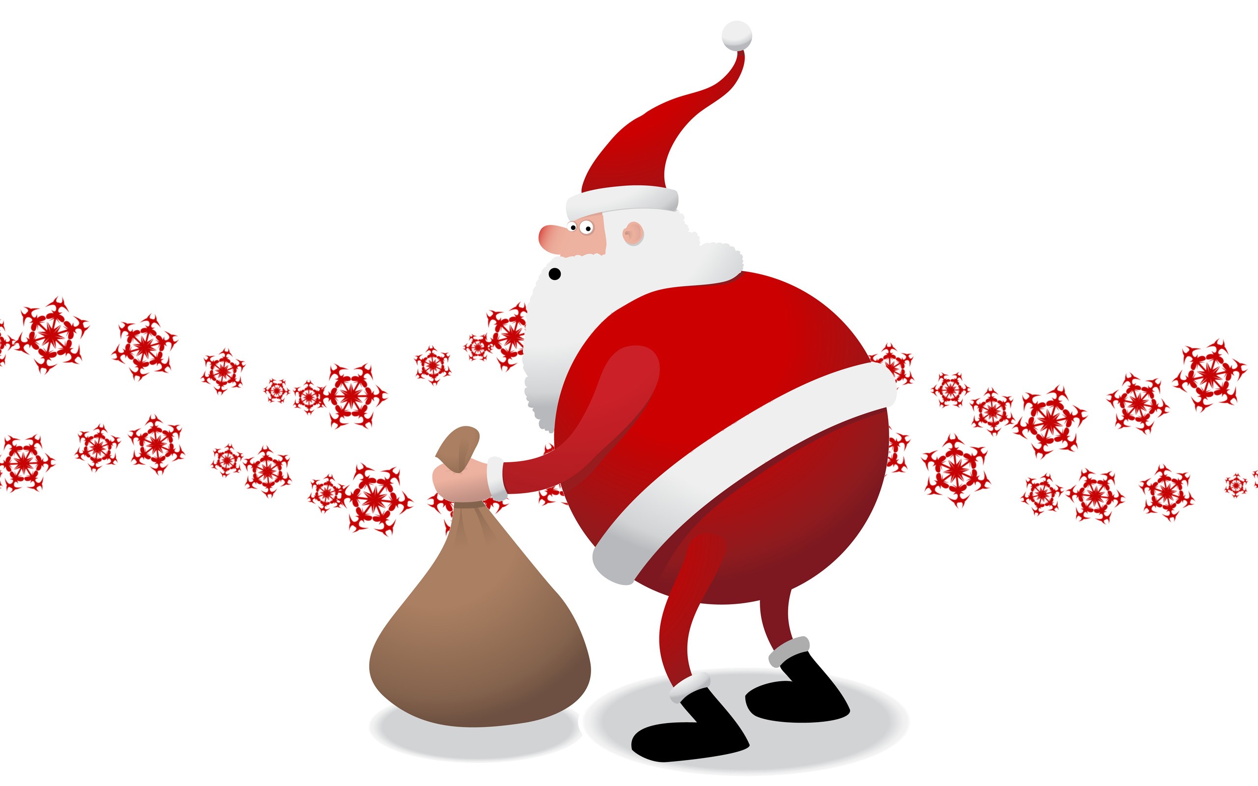General 2560x1600 New Year snow Christmas holiday Santa Claus simple background white background