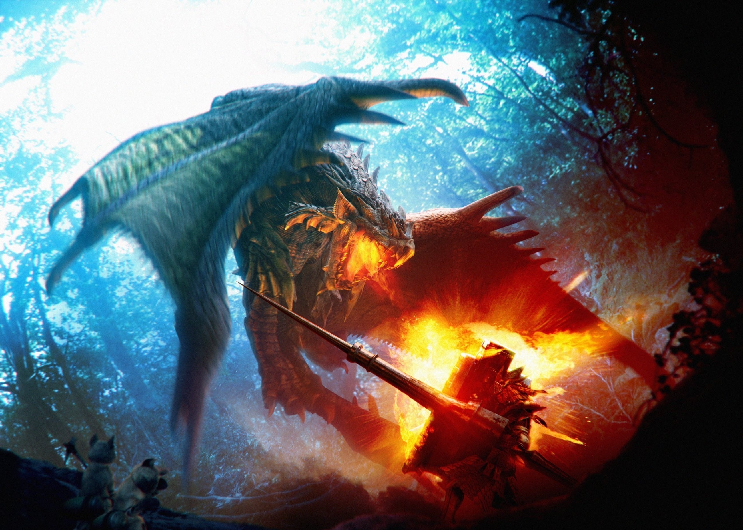General 2600x1856 dragon battle creature artwork fantasy art fire lance