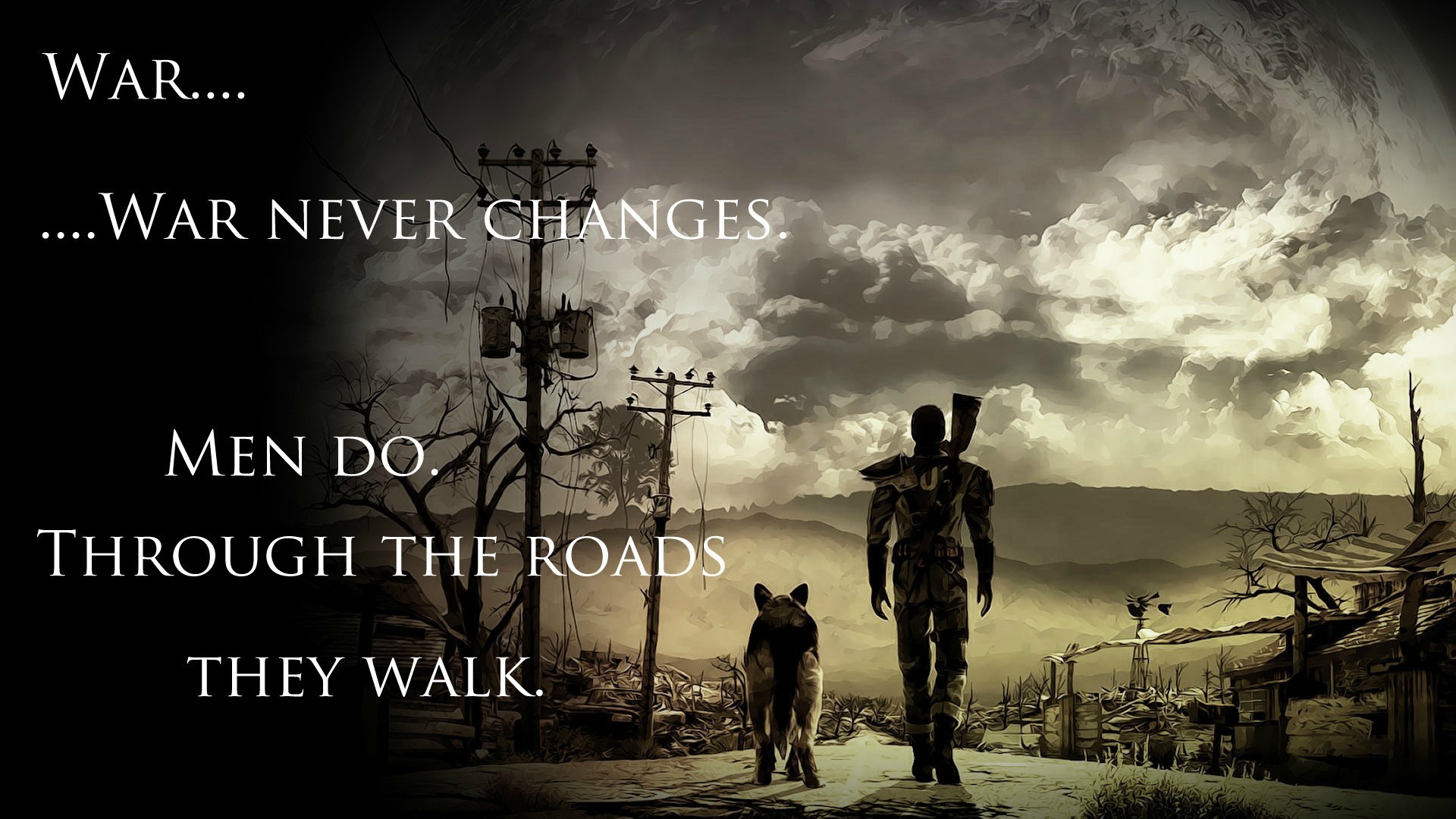 General 1920x1080 text quote Fallout Fallout 4 video games PC gaming dog video game art