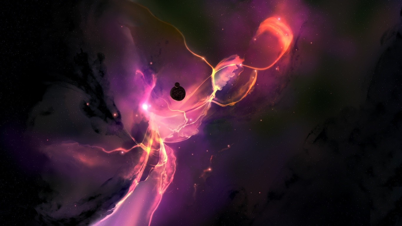 General 1366x768 space CGI galaxy JoeyJazz space art nebula digital art DeviantArt