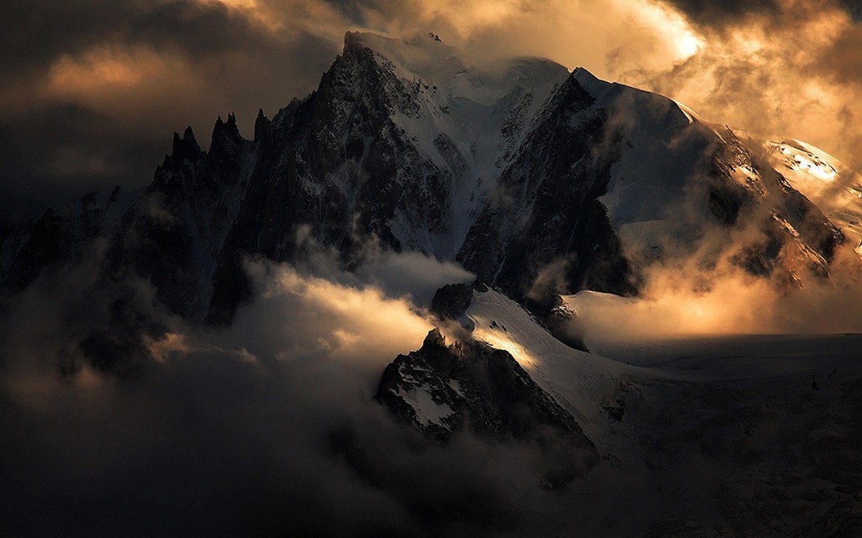 General 1230x768 mountains Alps nature summit snow clouds landscape gold wind cold sunlight