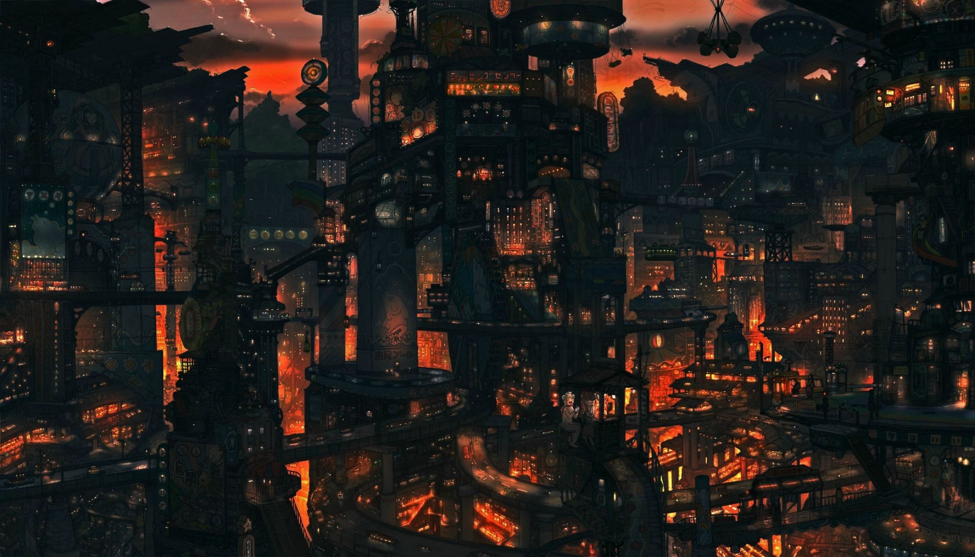 Anime 2000x1143 futuristic anime cityscape futuristic city