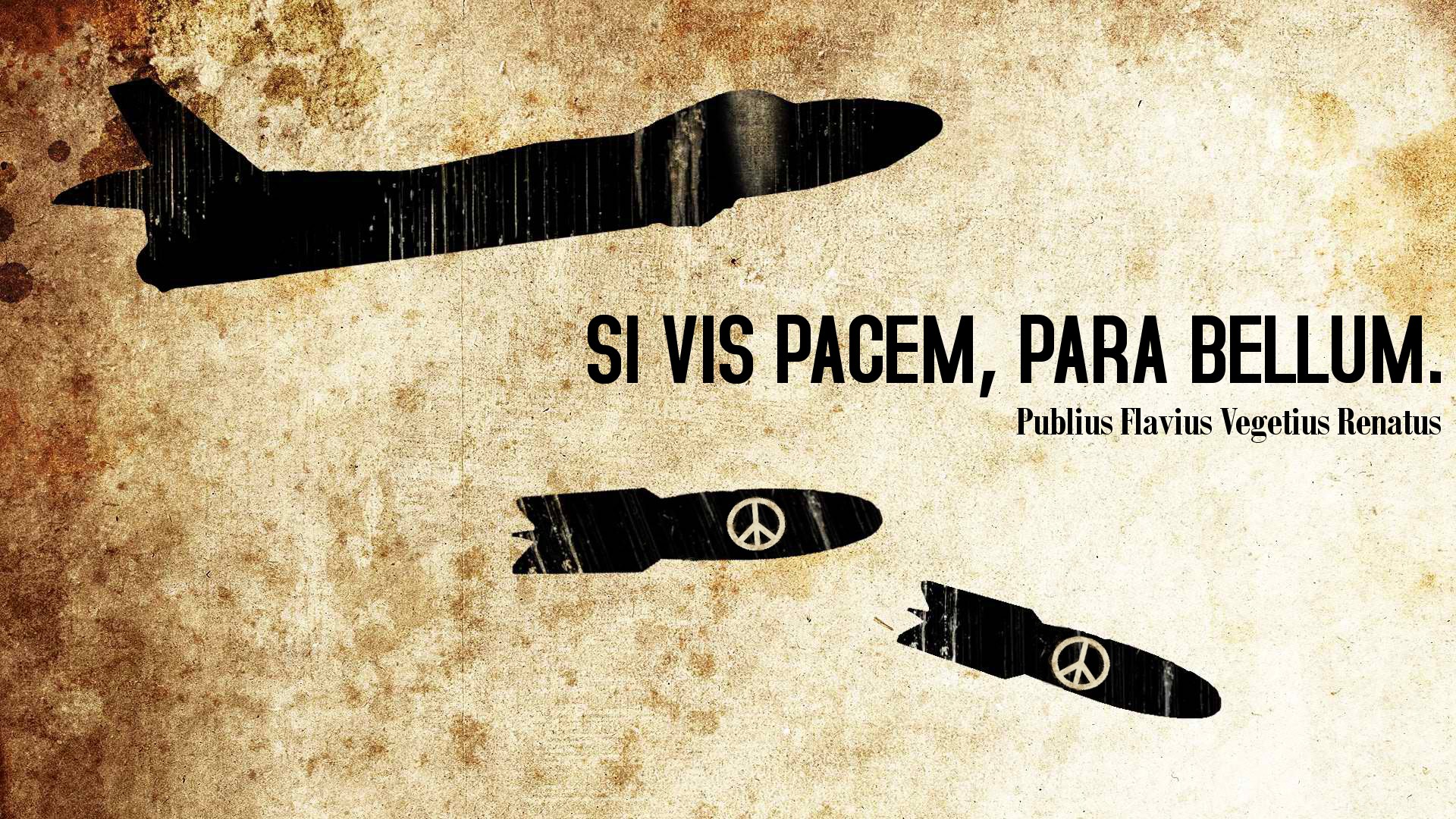 General 1920x1080 quote Latin aircraft bombs grunge peace digital art