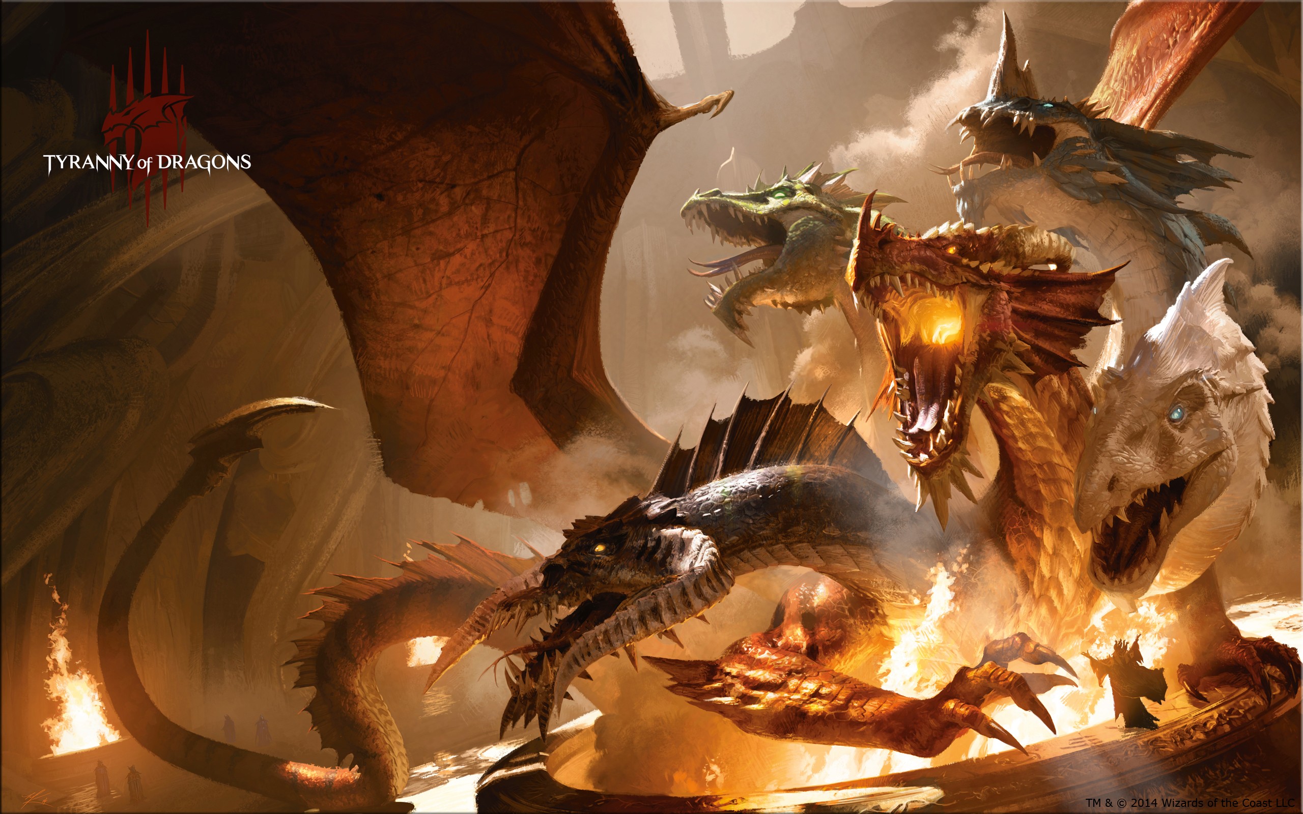 General 2560x1600 dragon Dungeons & Dragons artwork fantasy art tiamat creature Wizards of the Coast 2014 (Year) digital art watermarked