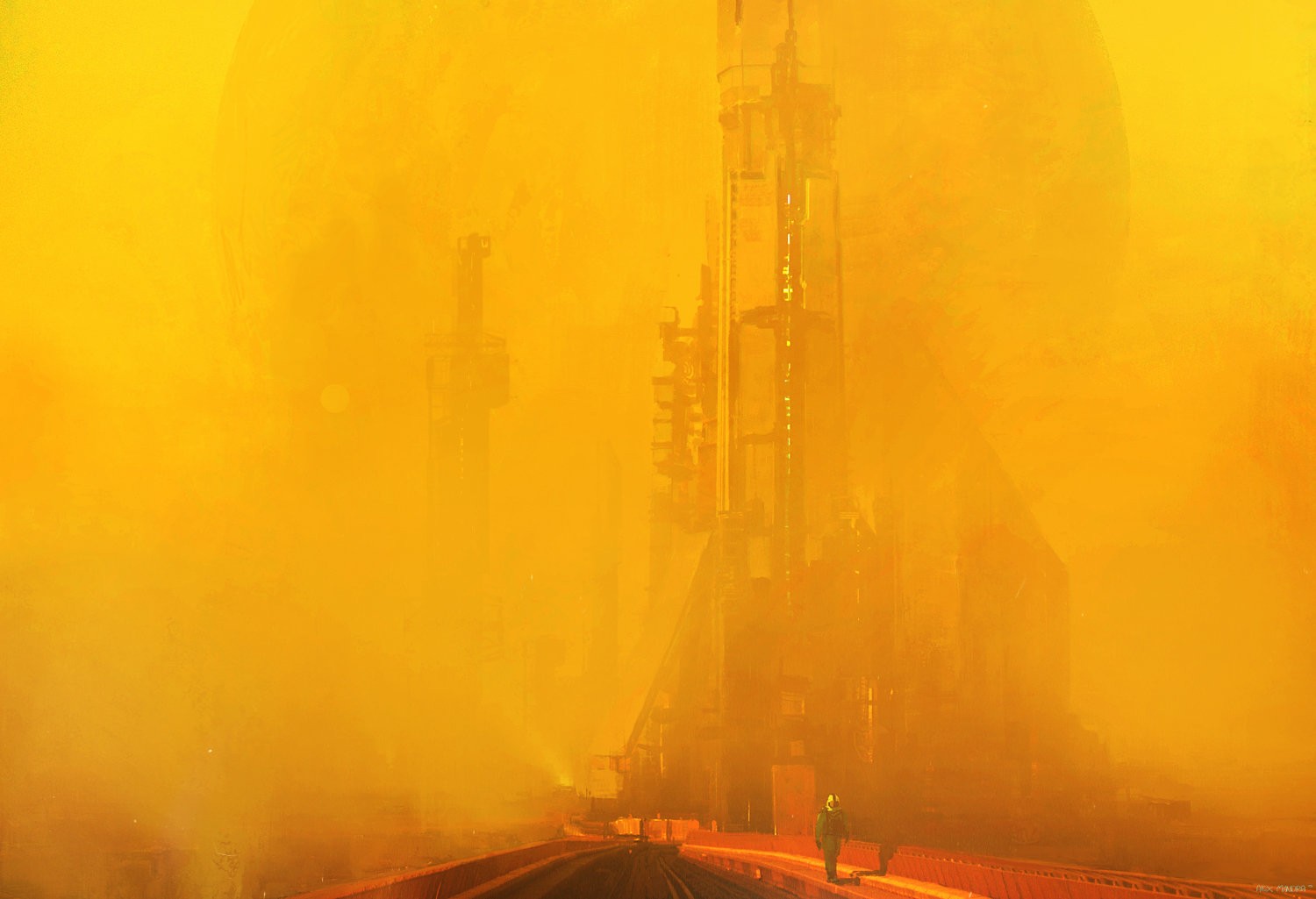 General 1500x1025 futuristic artwork science fiction yellow yellow background ArtStation Alexander Mandradjiev