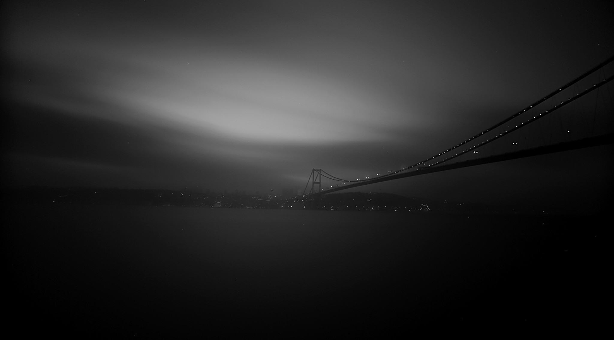 General 2048x1134 bridge Istanbul night dark black city lights city