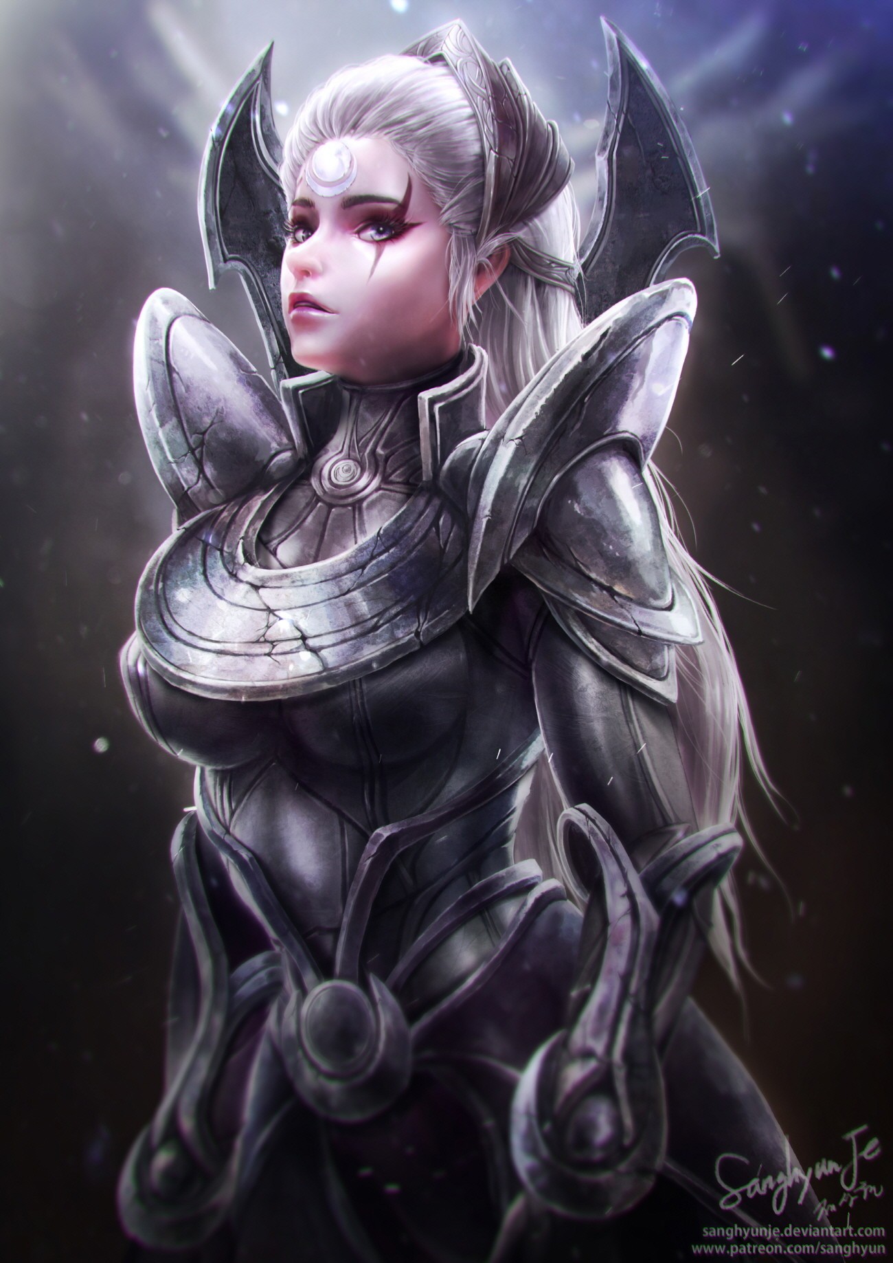 General 1300x1838 video games League of Legends Diana (League of Legends) women video game girls PC gaming DeviantArt fantasy armor armor video game characters