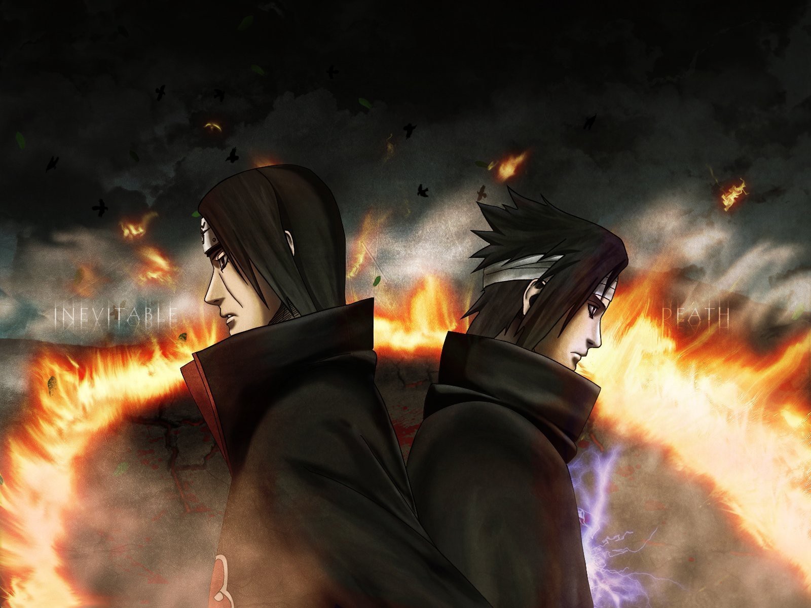 Anime 1600x1200 Uchiha Sasuke Uchiha Itachi Naruto Shippuden fire brothers anime