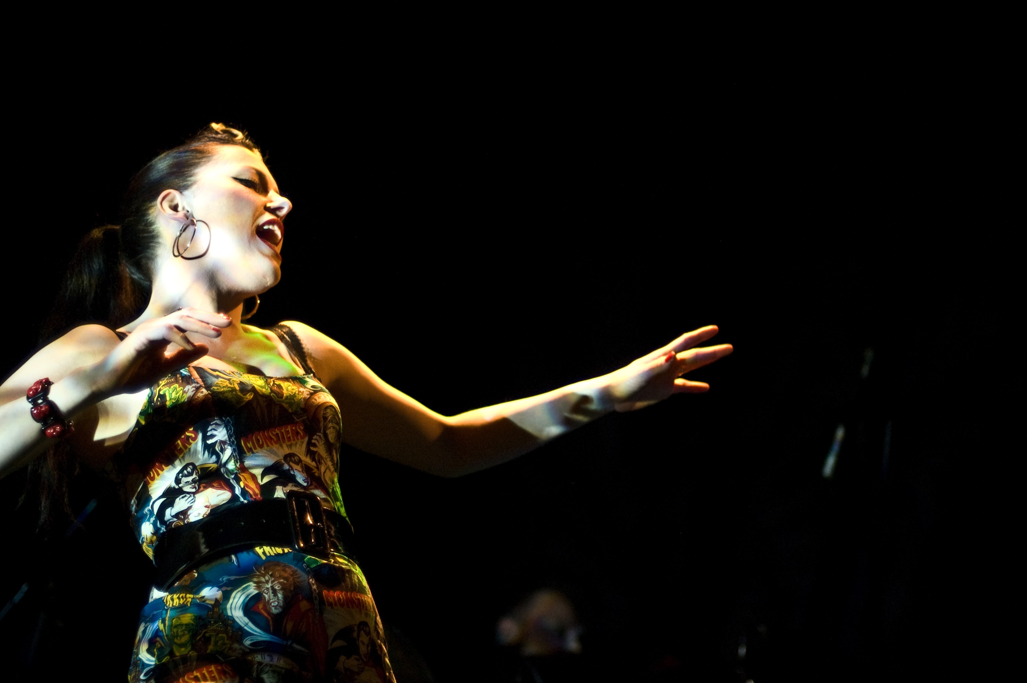 People 3543x2356 Imelda May singer rockabilly stage shots women open mouth music